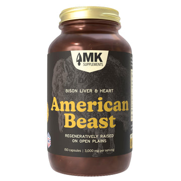 MK Supplements American Beast | Bison Liver & Heart Capsules | ~49x More CoQ10 Than Beef Liver | Regeneratively Raised Bison | 150 Capsules MK Supplements uk supplements