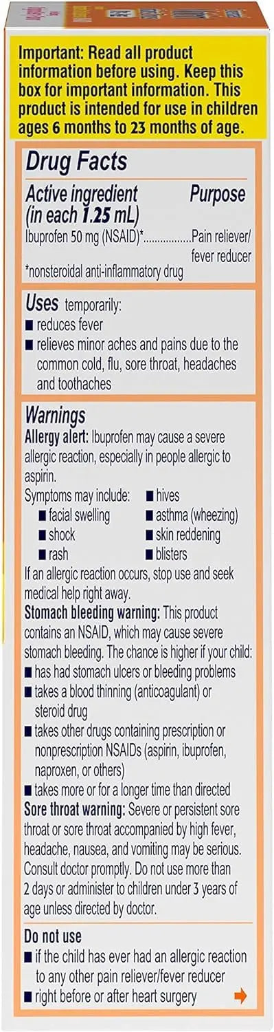 Motrin and Zarbee’s Essentials for Infants Infants' Concentrated Liquid Medicine Drops with Ibuprofen and Zarbee's Baby Coughⱡ Syrup + Immune with Organic Agave + Zinc Motrin uk supplements