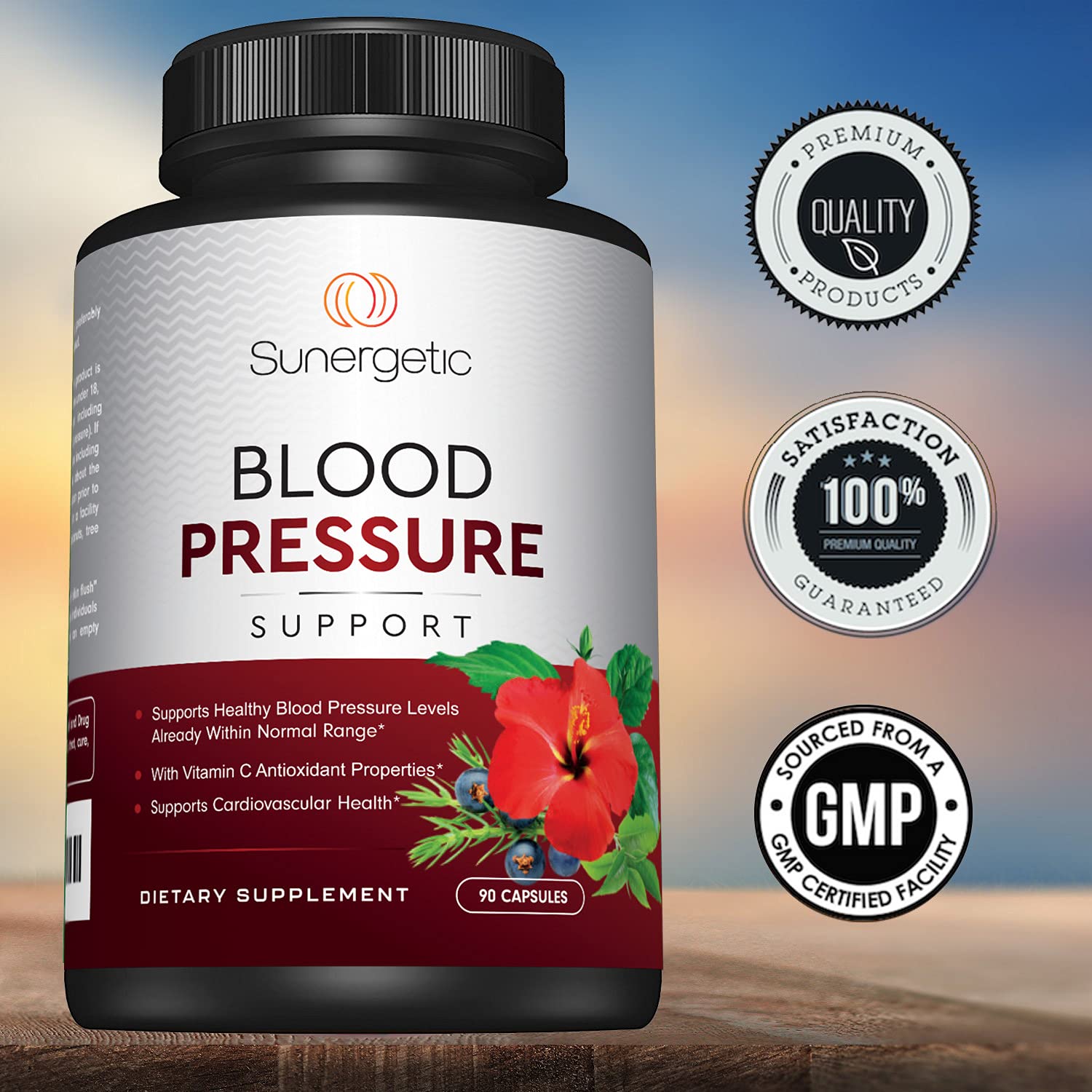 Premium Blood Pressure Support Supplement For Cardiovascular & Heart Health with Garlic Sunergetic uk supplements
