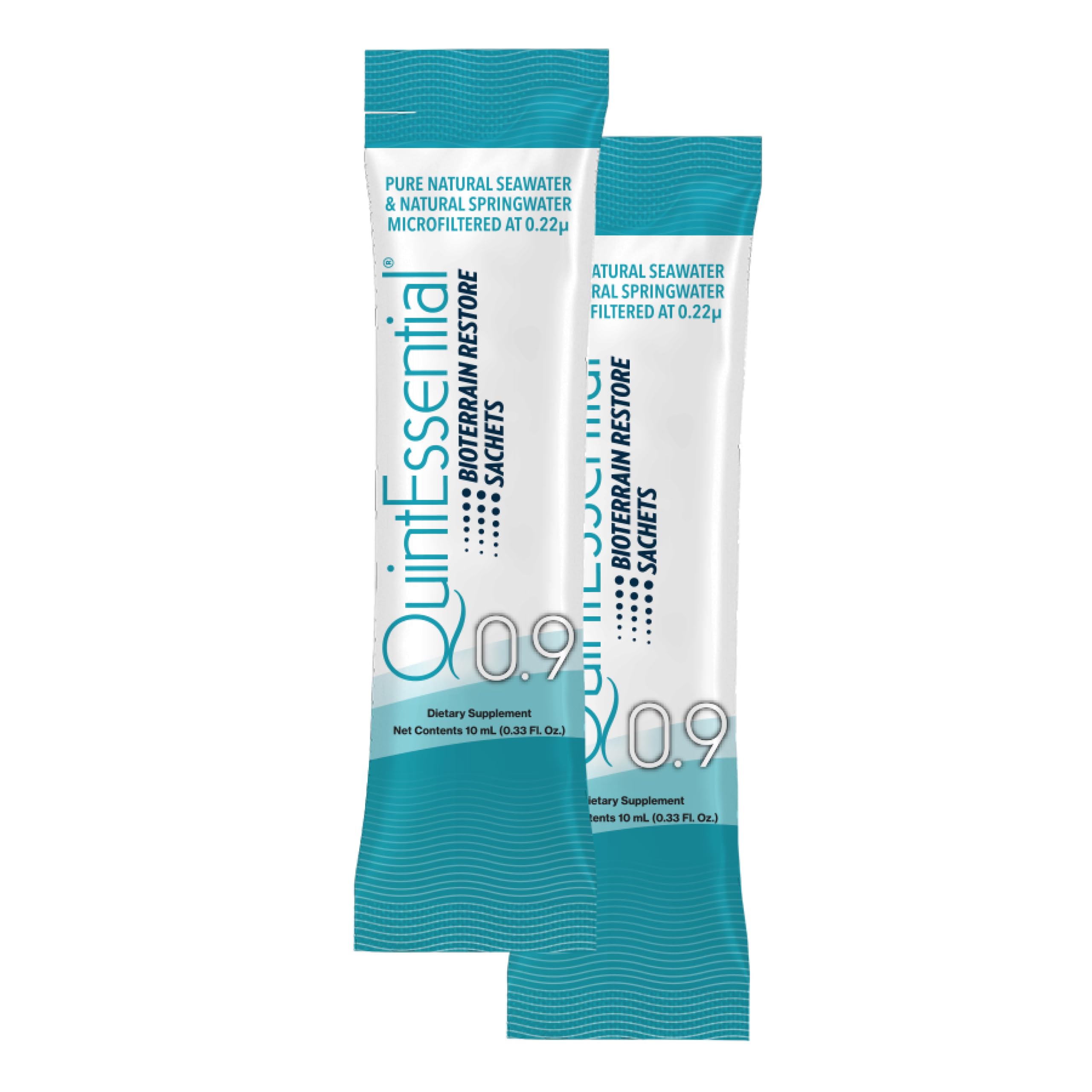 Quicksilver Scientific Quintessential 0.9 Sachets - Isotonic Solution with Sea Water Minerals + Alpine Spring - Liquid Hydration, Electrolyte + Multi Minerals Supplement (30 Count) Quicksilver Scientific uk supplements