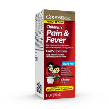GoodSense Children's Dye-Free, Acetaminophen 160 mg per 5 mL Oral Suspension, Cherry Flavor, 8 FL OZ GoodSense uk supplements