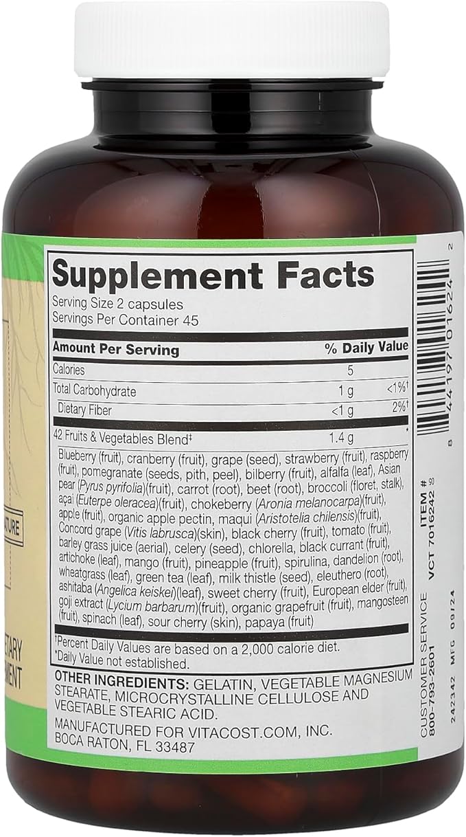 Vitacost Root2®, 42 Fruits & Vegetables, 90 Capsules Vitacost Brand uk supplements