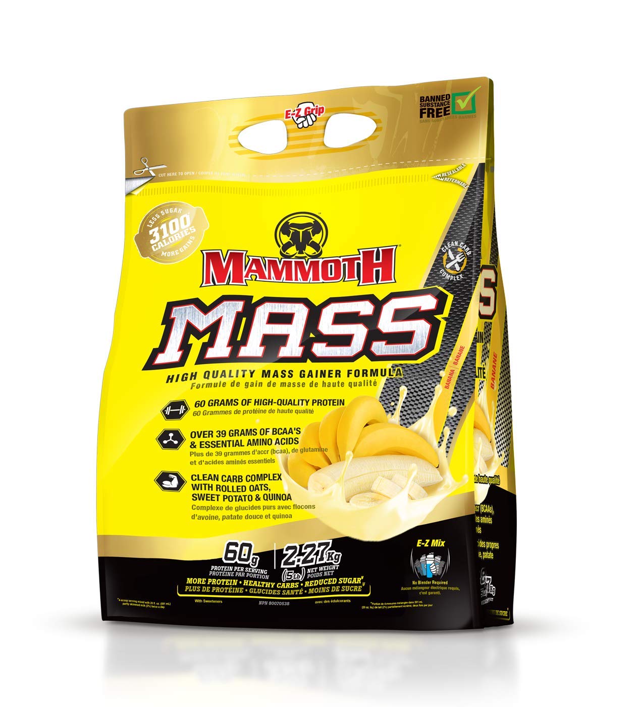 Interactive Nutrition Mammoth Mass Supplement, 5 lbs, Banana, 2.2kg Banana Mammoth uk supplements