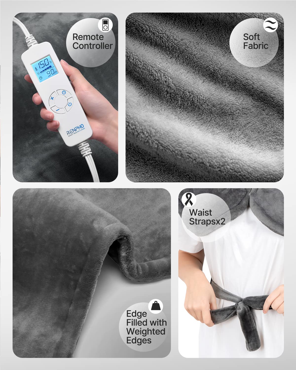 RENPHO Weighted Heating Pad for Back Pain Relief, FSA HSA Eligible, Electric Heat Pads RENPHO uk supplements