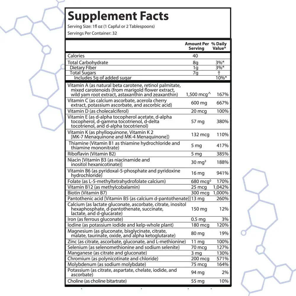Drucker Labs - intraMAX Organic Liquid Multivitamin, Non GMO, Dairy Free, Gluten Free, Magnesium, Vitamin D, C and E, Zinc (32 oz., Peach Mango) Drucker Labs uk supplements