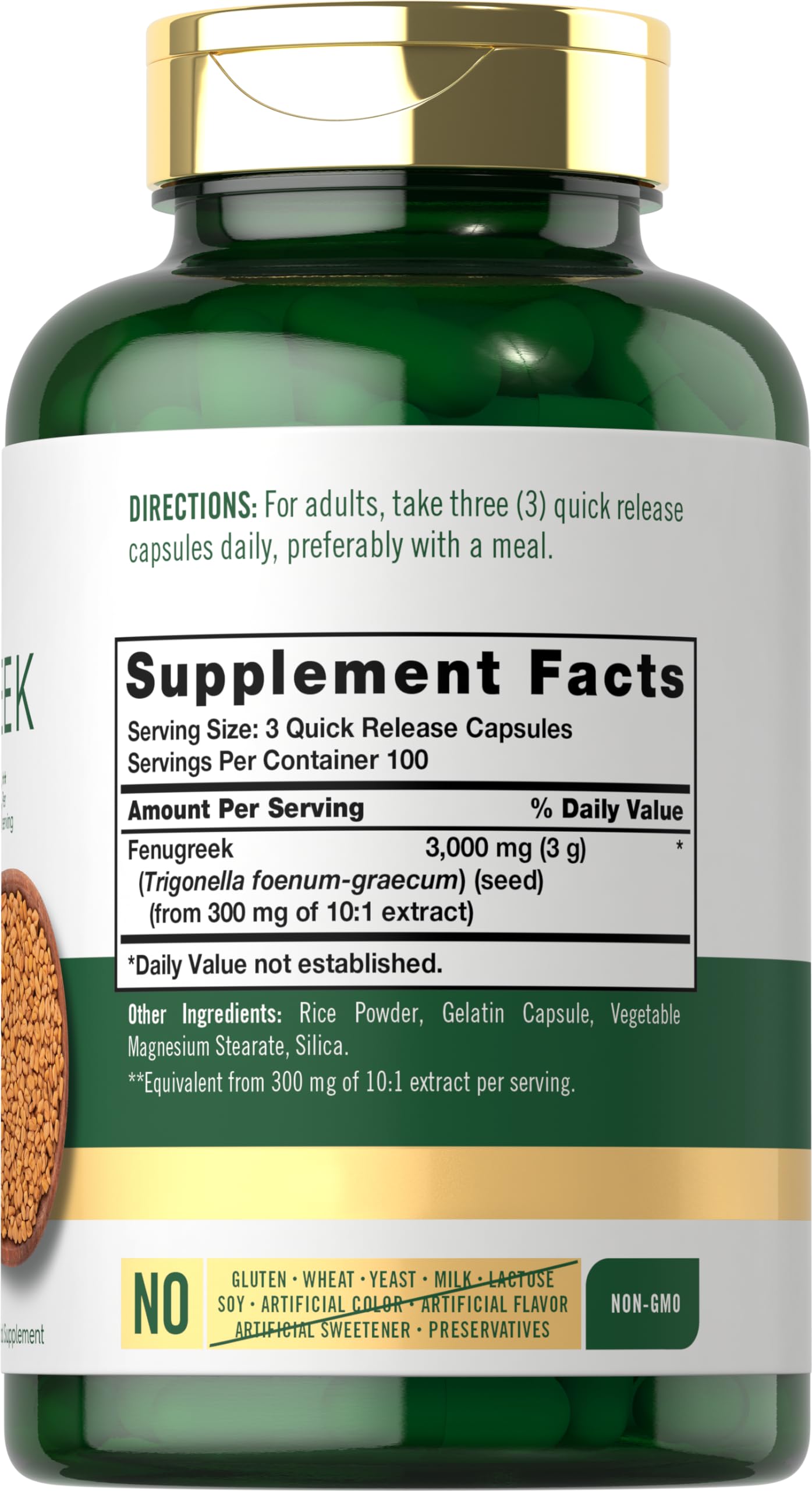 Carlyle Fenugreek Capsules 3000 mg | 300 Count | Non-GMO & Gluten Free Extract Carlyle uk supplements