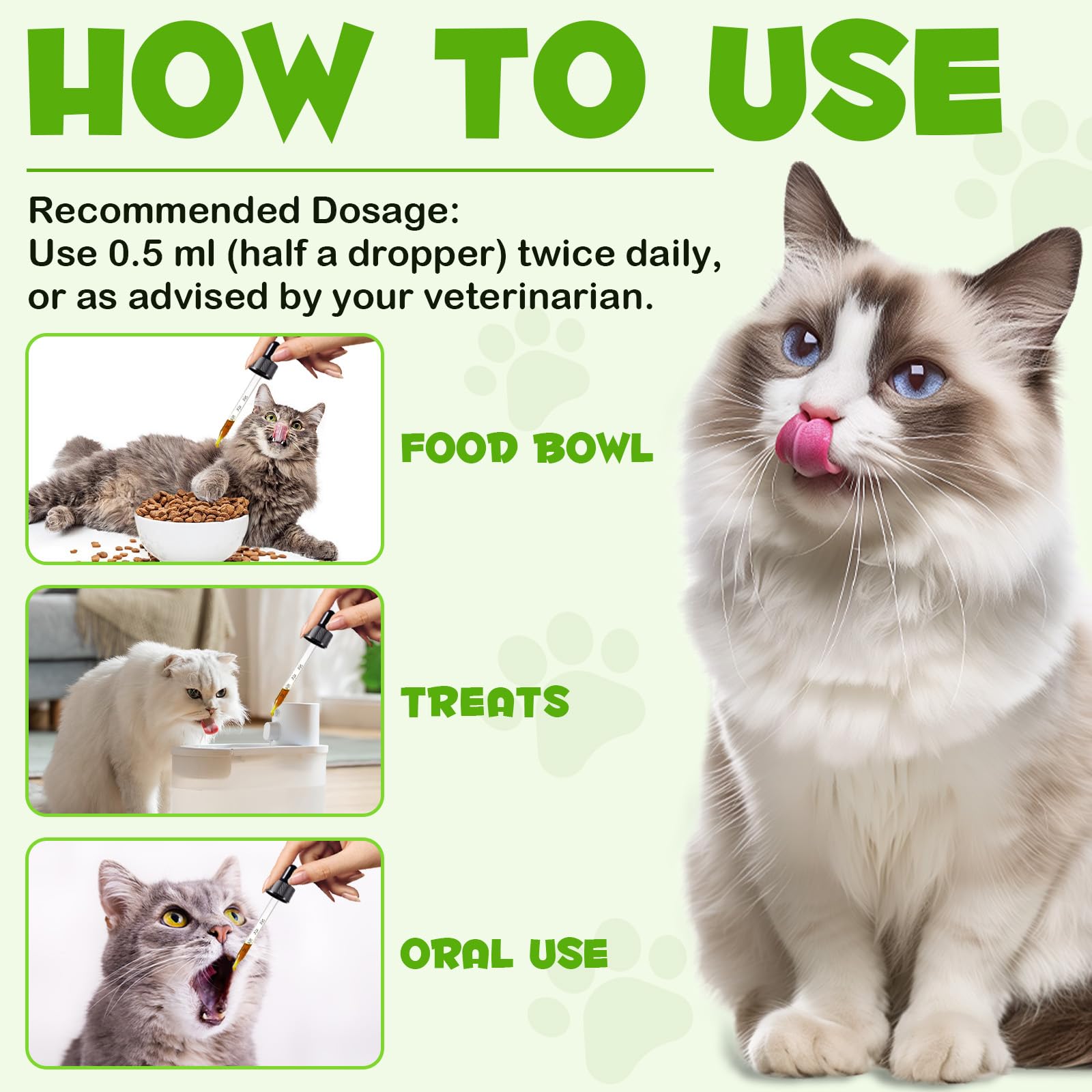 Liquid Cat Probiotic, Natural 3 in 1 Probiotic for Cats, Cat Digestive Support,Gut Health Support,Help with Diarrhea,Gas and Bloating, Cat Herbal Supplements- 60ml VOSIFSDIY uk supplements