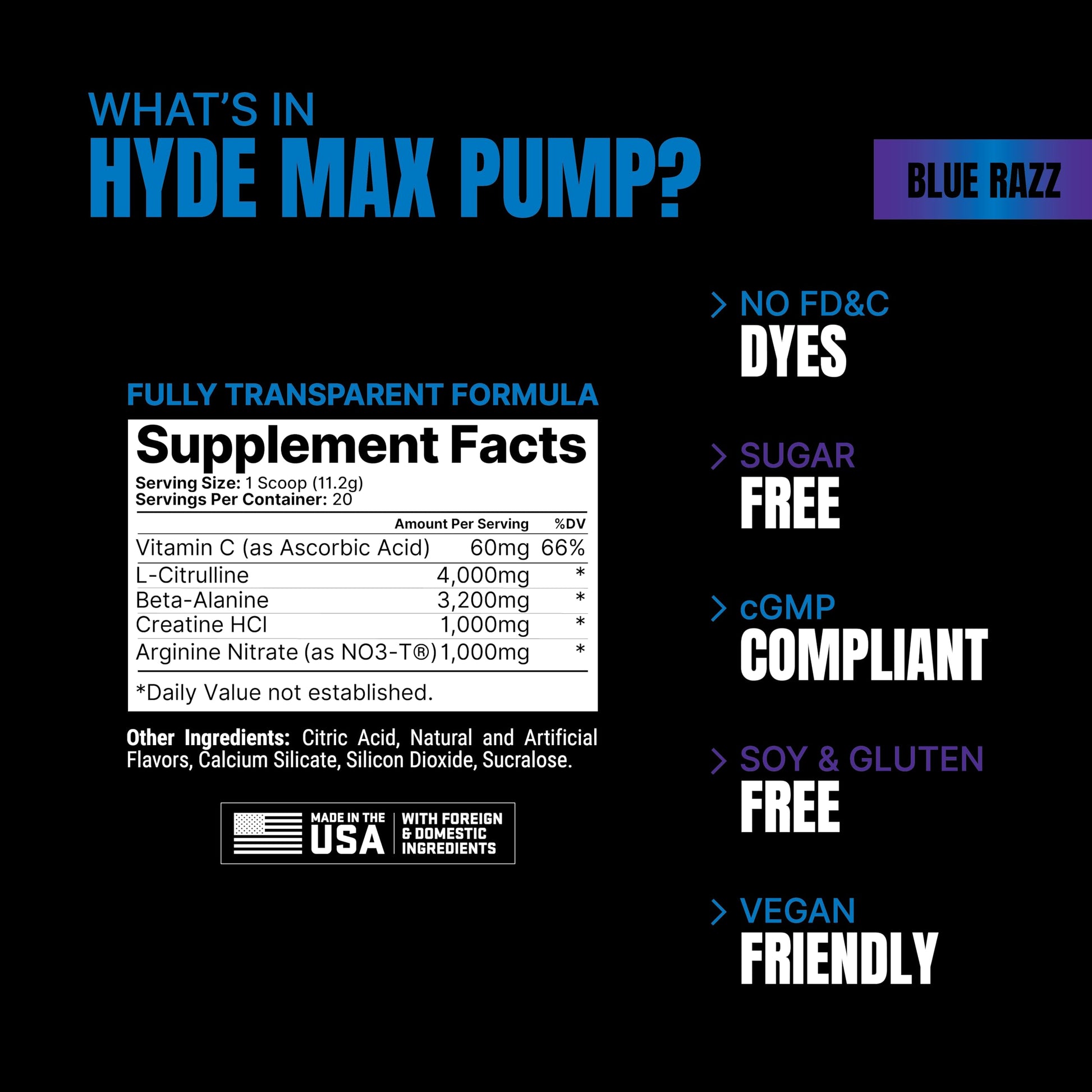 PROSUPPS Hyde Max Pump Pre Workout for Men and Women - Nitric Oxide Supplement PROSUPPS uk supplements