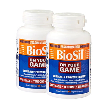 Biosil On Your Game - 60 Veggie Capsules, Pack of 2 - with Patented ch-OSA Complex - Increase Collagen Production for Joint Pain Relief, Flexibility & Range of Motion - GMO Free - 60-Day Supply Biosil uk supplements