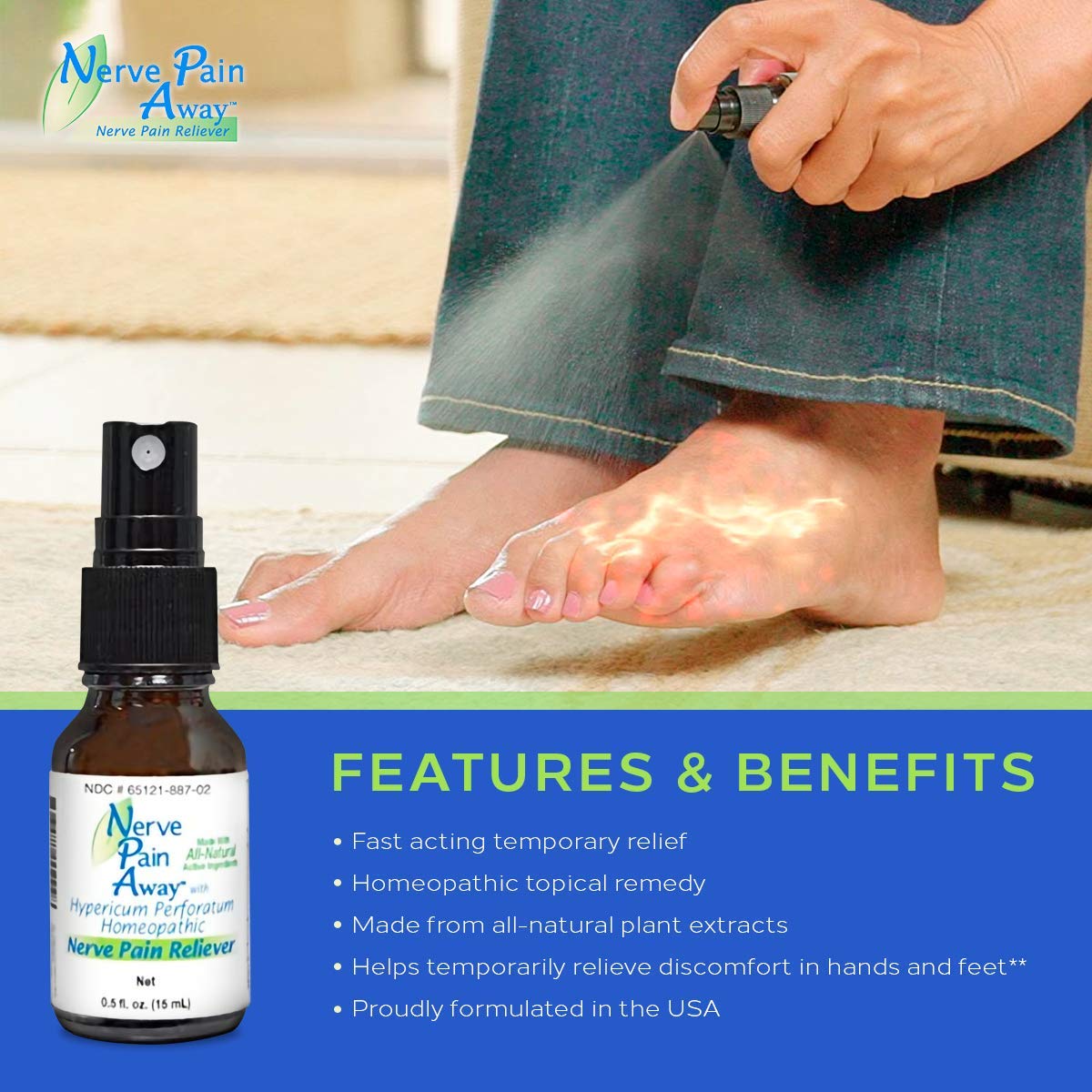 Nerve Pain Away – Homeopathic Topical Spray for Temporary Nerve Pain Relief in Hands and Feet Nerve Pain Away uk supplements