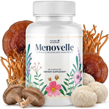 Nature’s NutriWave Menovelle Capsules for Women – Natural Daily Support Formula with Mushrooms and Botanicals – Non-GMO, Easy to Take, Made in the USA, 60 Capsules, 30 Servings, 1 Month Supply Nature’s NutriWave uk supplements