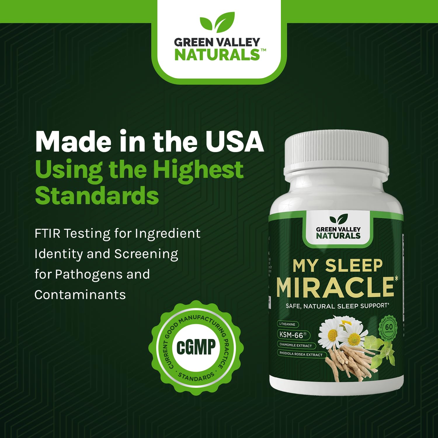 GREEN VALLEY NATURALS My Sleep Miracle Vegan Sleep Support Supplement | Melatonin-Free Formula | Ashwagandha, Chamomile & L-Theanine | Promotes Calm, Relaxation & Restful Sleep | 60 Capsules GREEN VALLEY NATURALS uk supplements