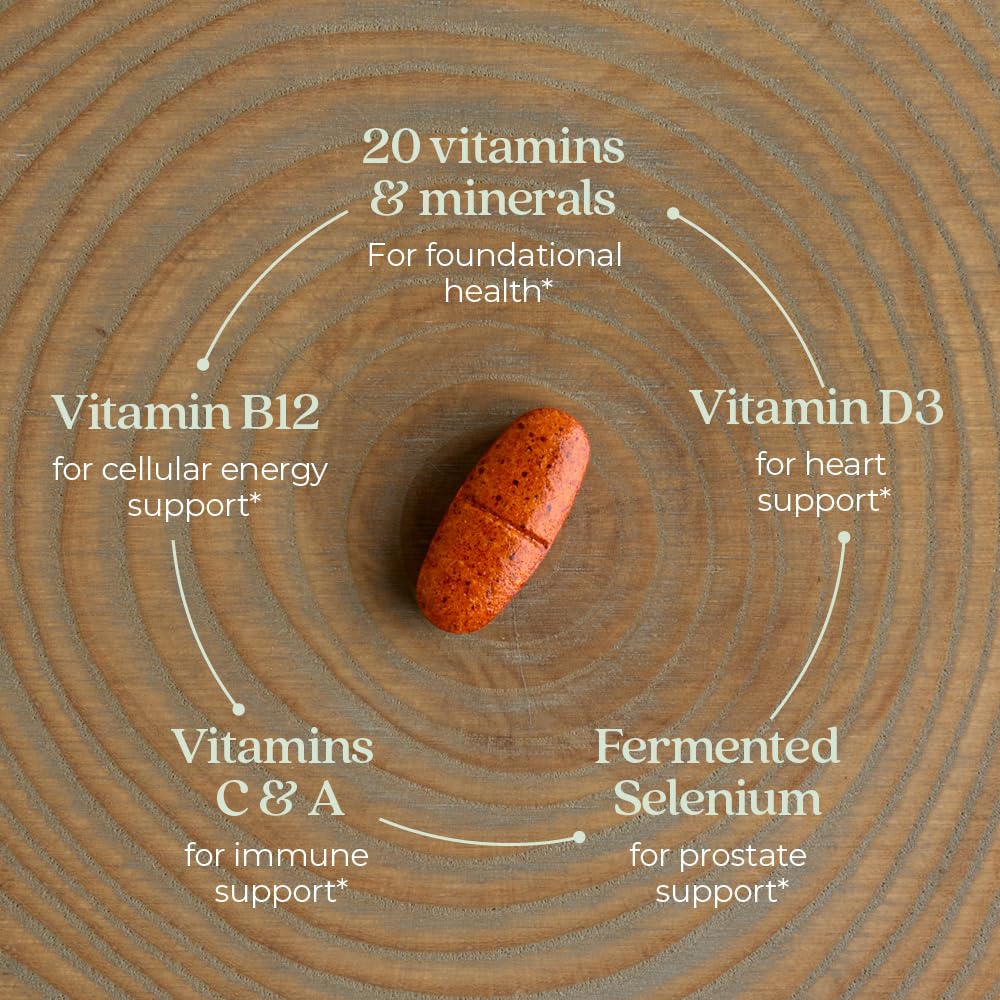 New Chapter Multivitamin for Men 50 Plus + Immune Support - Every Man's One Daily 55+ with Fermented Probiotics + Whole Foods + Astaxanthin New Chapter uk supplements