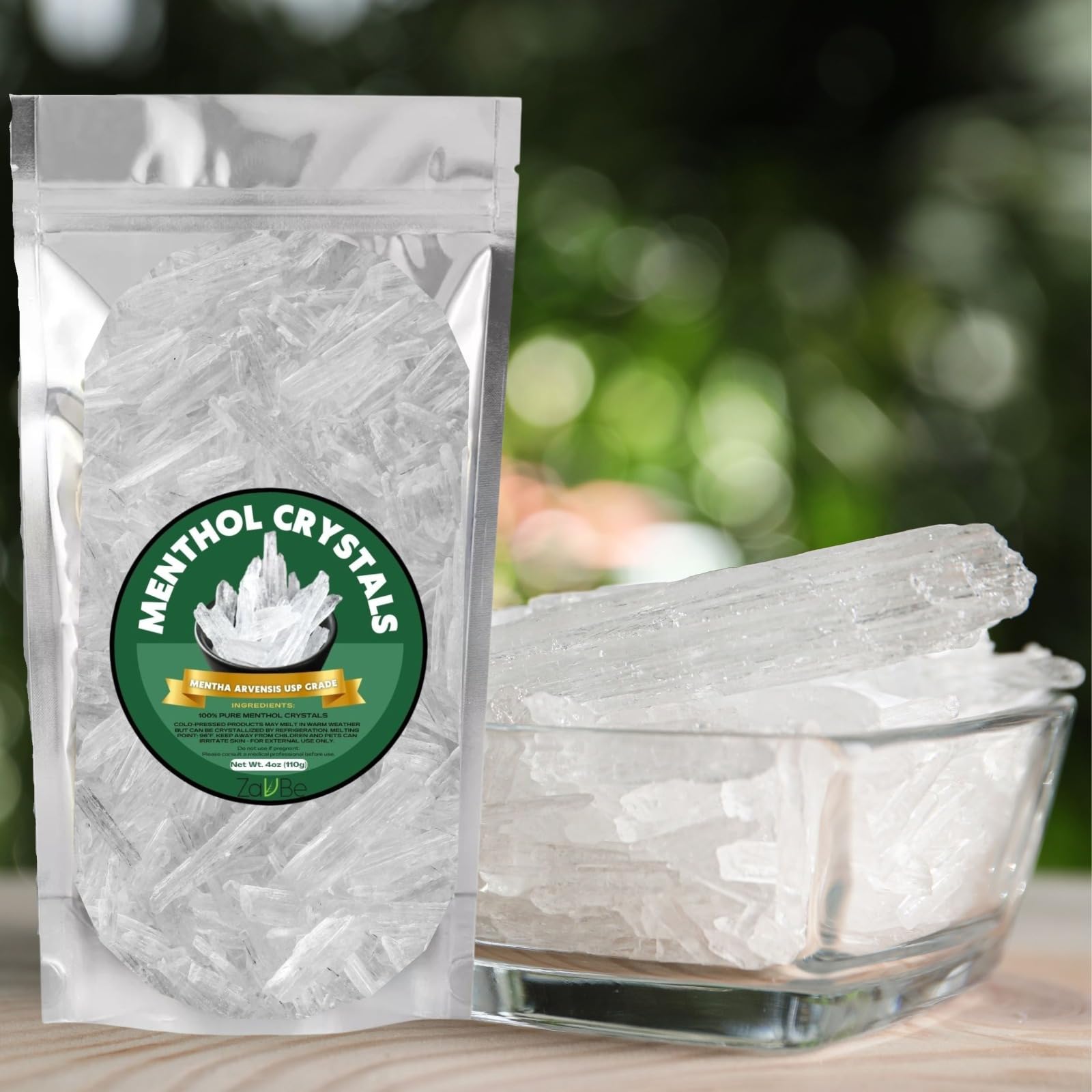 ZAVBE 1LB Menthol Crystal Mentha Arvensis Pure Natural in Resealable Bag USP Food Grade ZAVBE uk supplements