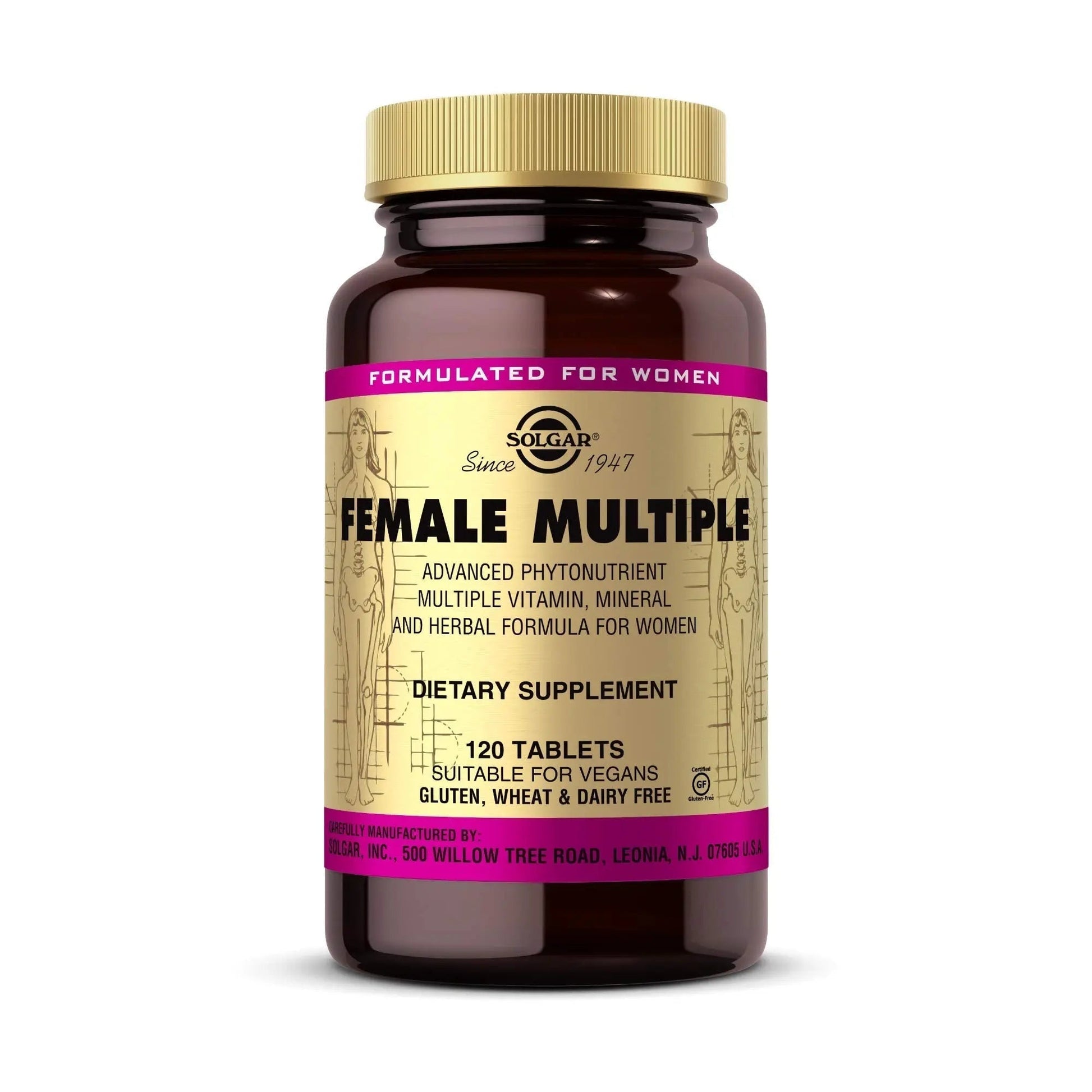 Solgar Female Multiple, 120 Tablets - Multivitamin, Mineral & Herbal Formula for Women - Advanced Phytonutrient Solgar uk supplements