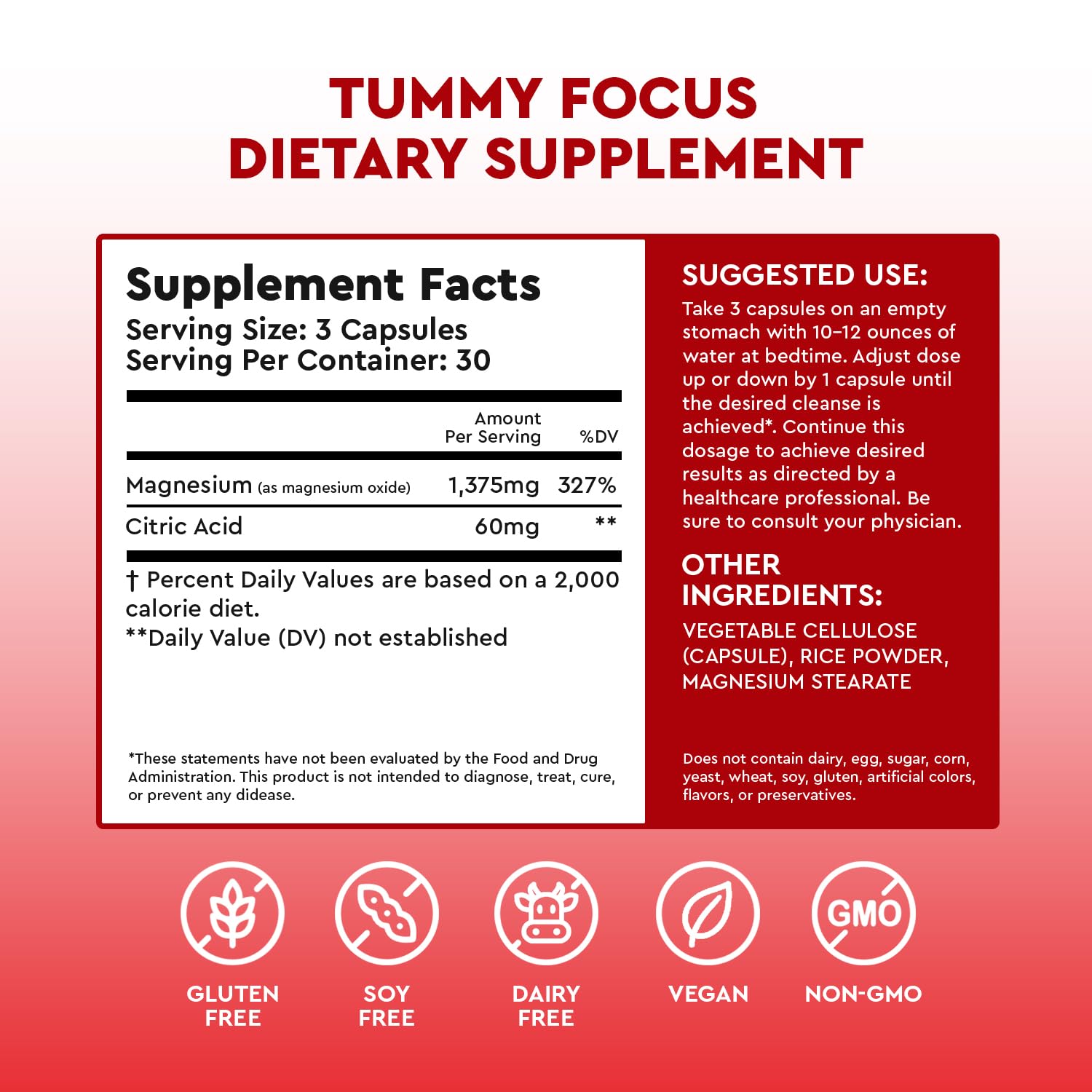 JJ Smith Tummy Focus – Digestive Cleanse Supplement with Ozonated Oxygenated Magnesium – Supports Digestion, Regularity, Bloating, Gut Balance, Nutrient Absorption, Energy & a Flatter Belly Health Focused uk supplements