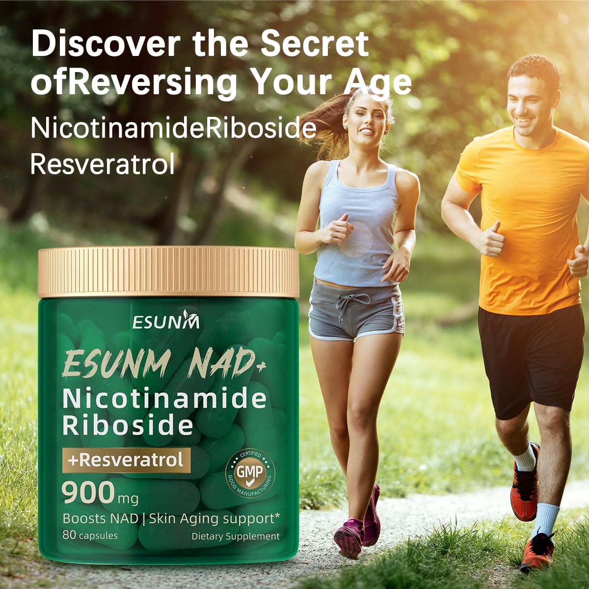 ESUNM Liposomal NAD+ Supplement with Resveratrol, NMN Supplement NAD Resveratrol Support Cellular Health, Stamina & Healthy Aging,Third-Party Tested，80 Capsules ESUNM uk supplements