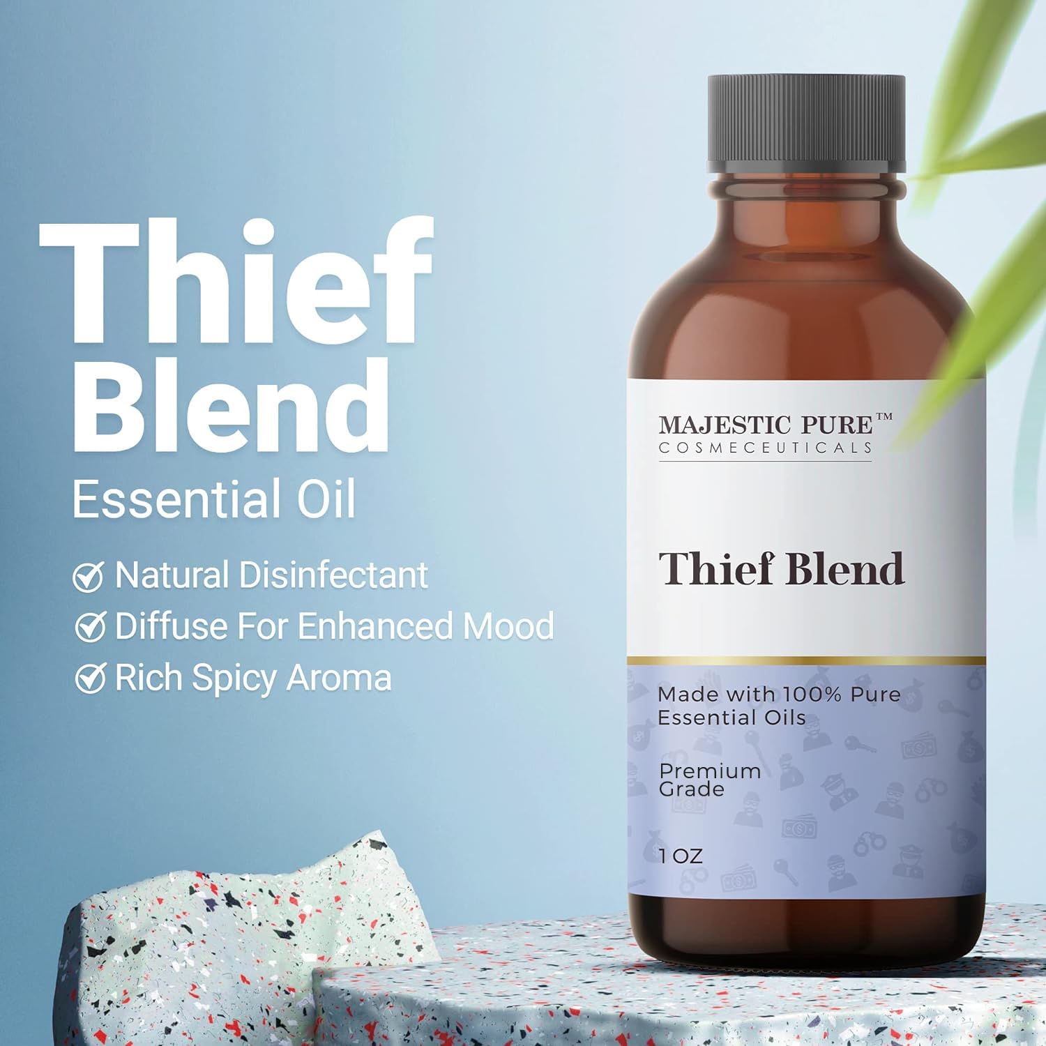 Majestic Pure Thieves Essential Oil Blend | 100% Pure Premium Oil for Uplifting Mood, DIY Products MAJESTIC PURE uk supplements