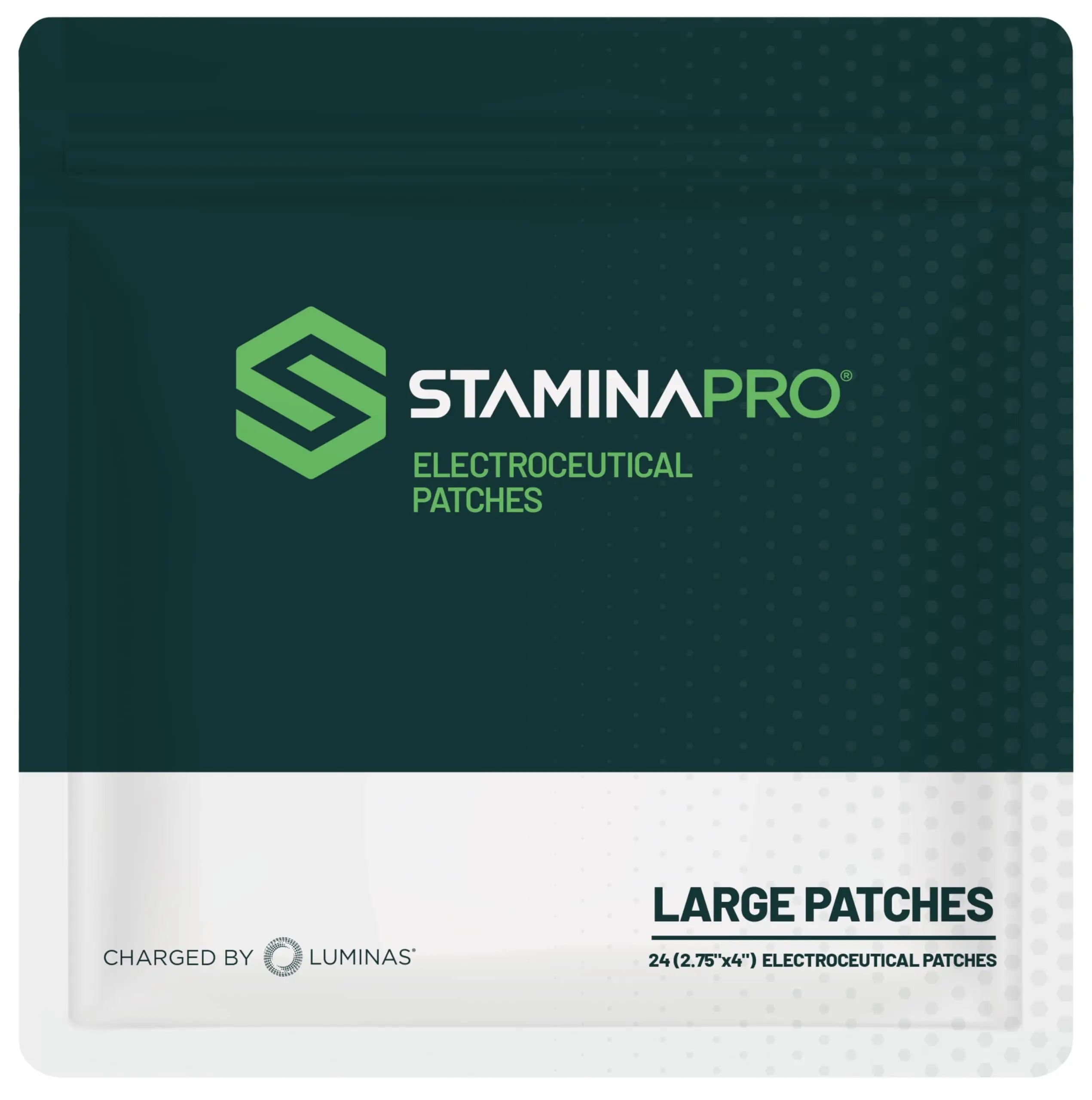 LUMINAS STAMINAPRO Patch - Water-Resistant Athletic Adhesive, Electroceutical Relief - Versatile Active Comfort, Long Lasting - Back, Joints, Knees, Hamstrings - 24 Pack (Large Tan Patches) LUMINAS uk supplements
