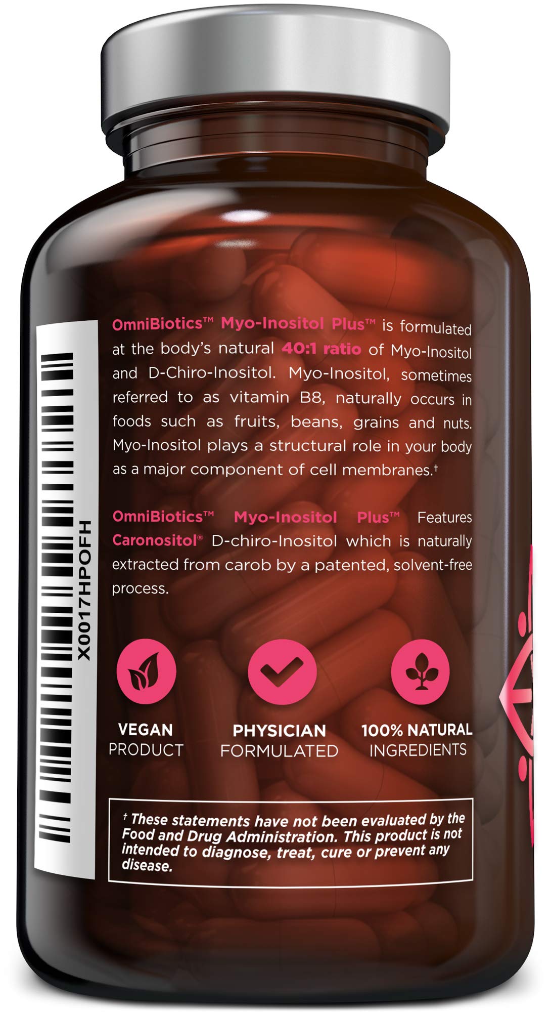 OmniBiotics Myo-Inositol & D-Chiro Inositol Supplement with 40:1 Ratio for Hormone Balance for Women - Women Supplement to Support Reproductive Health & Ovarian Function. Non-GMO - 120 Vegan Capsules OmniBiotics uk supplements