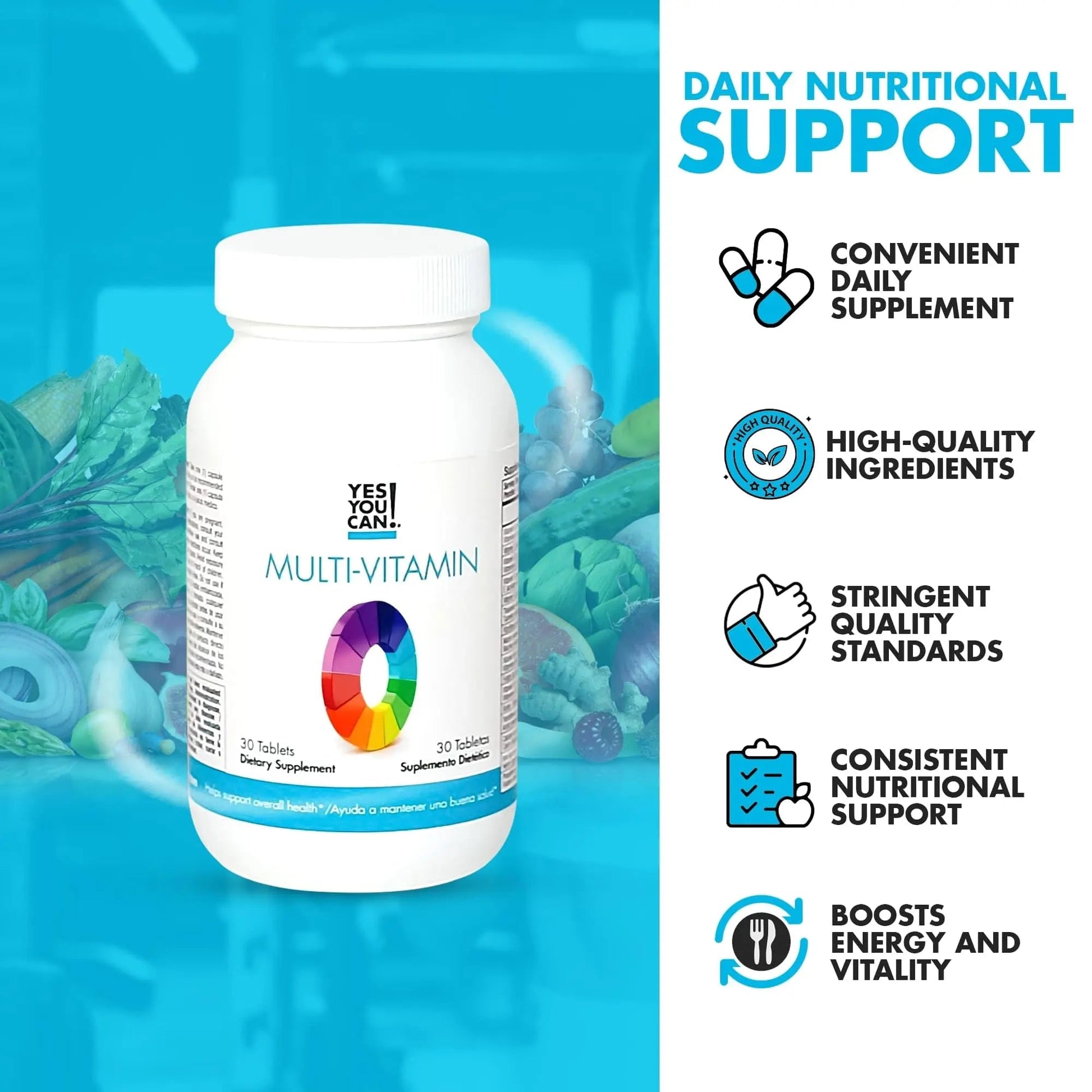 Yes You Can! Daily Multivitamins for Men and Women - Helps Assist Overall Health & Well-Being, Contains Antioxidants Yes You Can! uk supplements