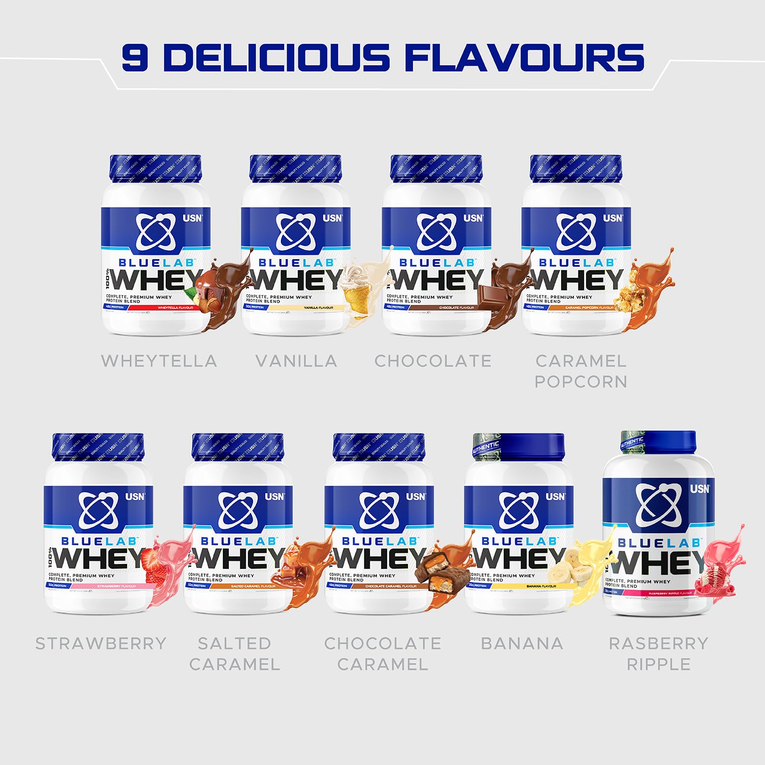 USN Blue Lab Whey Protein Powder: Chocolate - Whey Protein 2kg - Post-Workout USN uk supplements