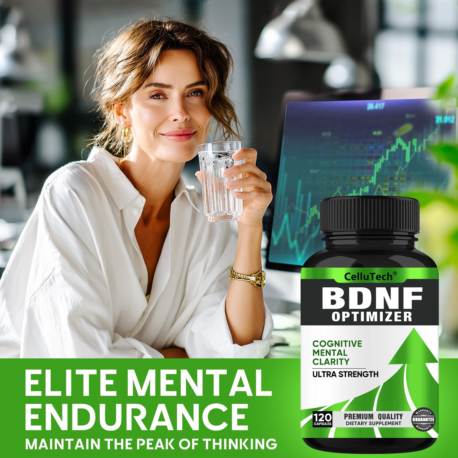 Nootropic Brain Supplement for Memory & Focus Support – Advanced Cognitive Formula for Mental Clarity & Mood Balance with Bacopa Monnieri, Lion's Mane, Alpha GPC & Omega-3 – 120 Capsules CelluTech uk supplements