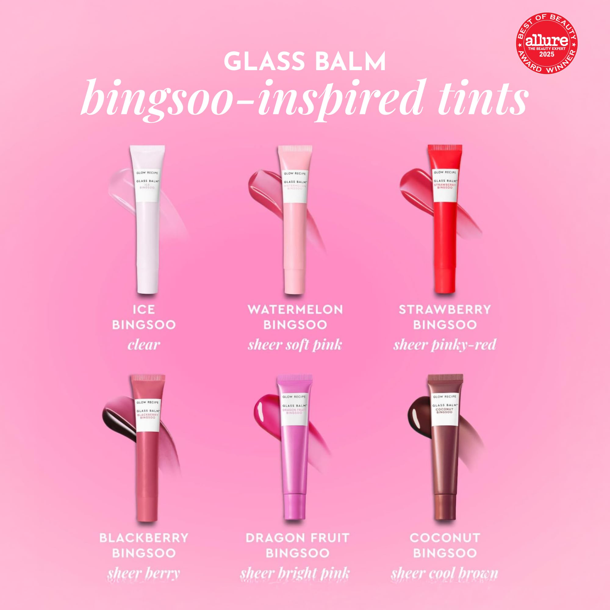 Glow Recipe Glass Balm Lip Treatment - 12Hr Hydrating Lip Balm & Moisturizer with Hyaluronic Acid to Smooth, Plump & Protect from Dryness - Sheer Soft Pink Tint, Watermelon Bingsoo (15 ml) Glow Recipe uk supplements