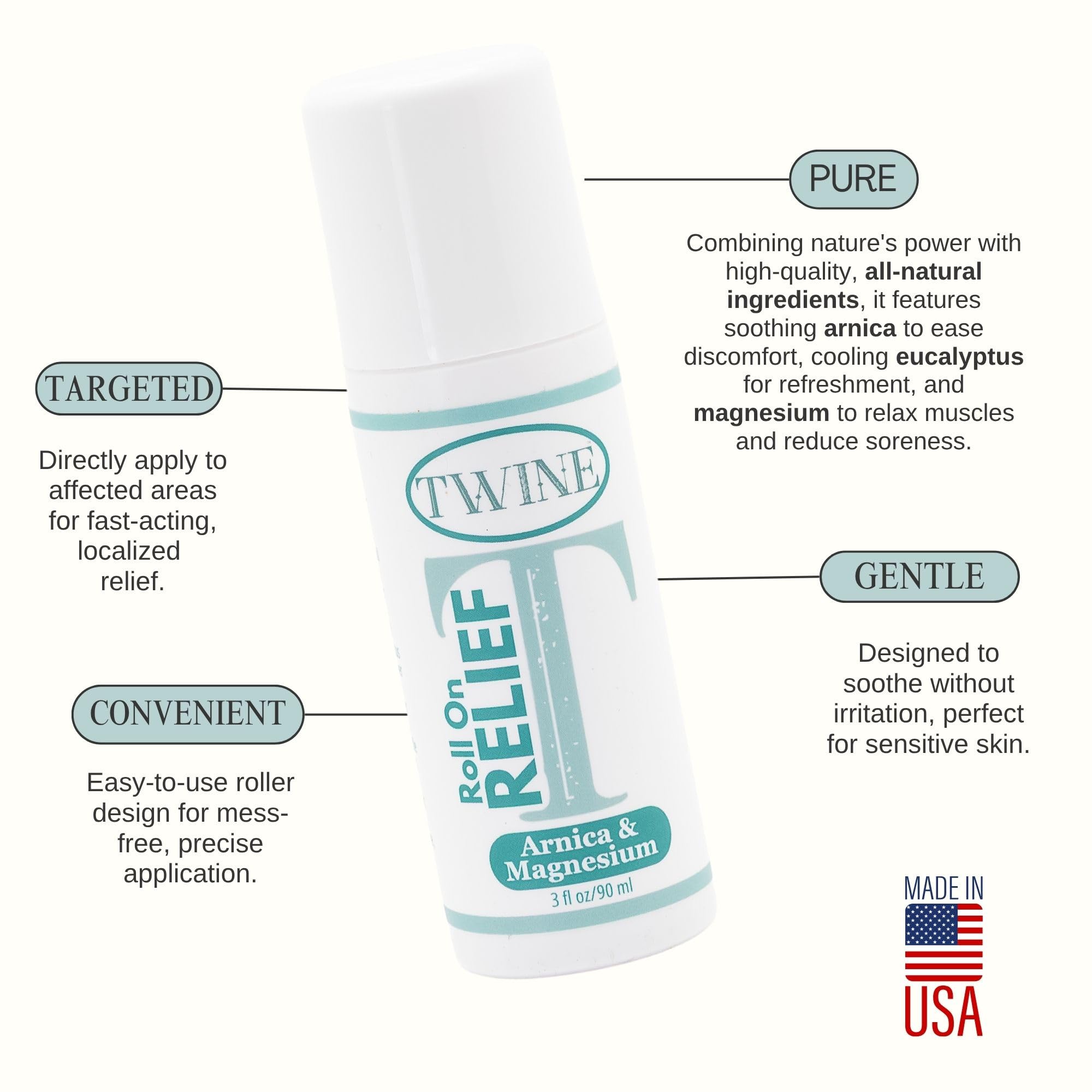TWINE All-Natural Muscle Relief Roller with Arnica, Camphor & Eucalyptus – 90ml TWINE uk supplements