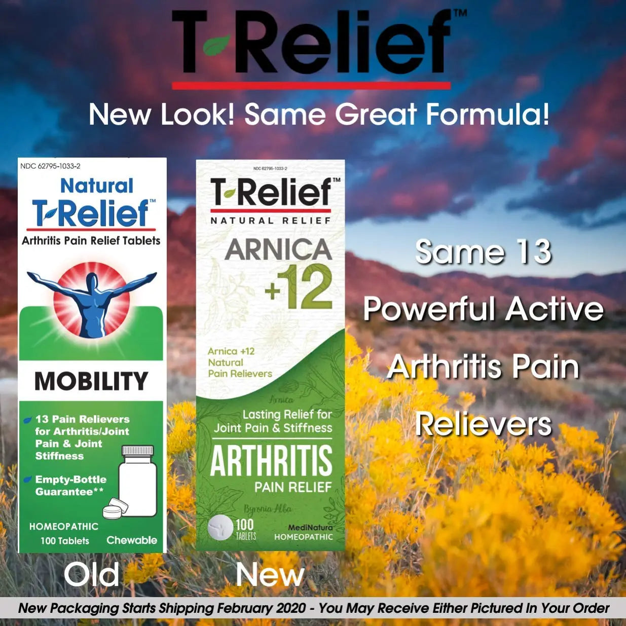 MediNatura T-Relief Extra Strength Arthritis Pain Reliever Arnica +12 Natural Medicines for Joint Soreness Stiffness Aches, Quick Dissolving Pain Relief for Women & Men - 100 Tablets (Pack of 3) MediNatura uk supplements