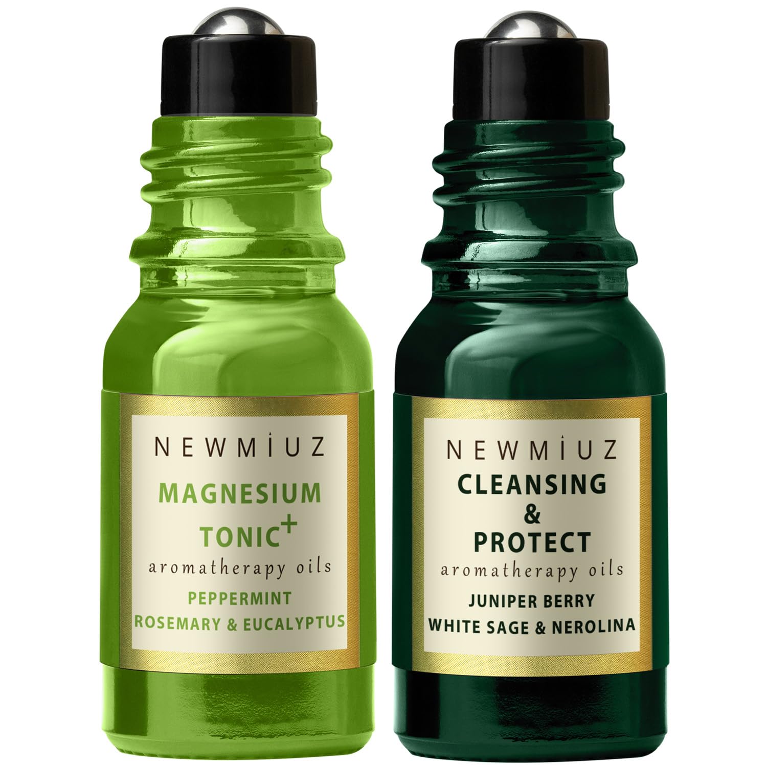 Headache Roll On Stick Peppermint Rosemary and Eucalyptus & Cleansing and Protect Juniper Berry White Sage with Nerolina Pack of 2 New Miuz uk supplements