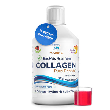 Marine Liquid Collagen 10000mg 500 ml I Pure Hydrolyzed Collagen Peptides Swedish Nutra uk supplements