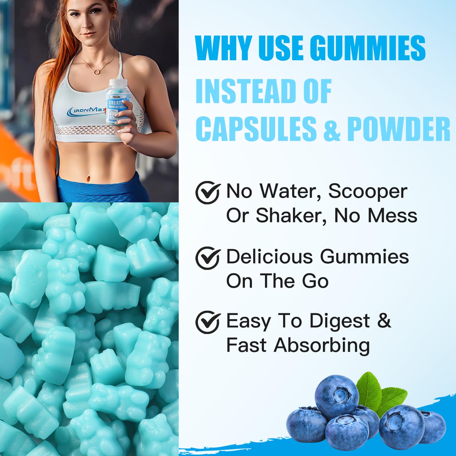 ElevateLife Creatine Monohydrate Gummies 5000mg for Men & Women, Chewables ElevateLife uk supplements