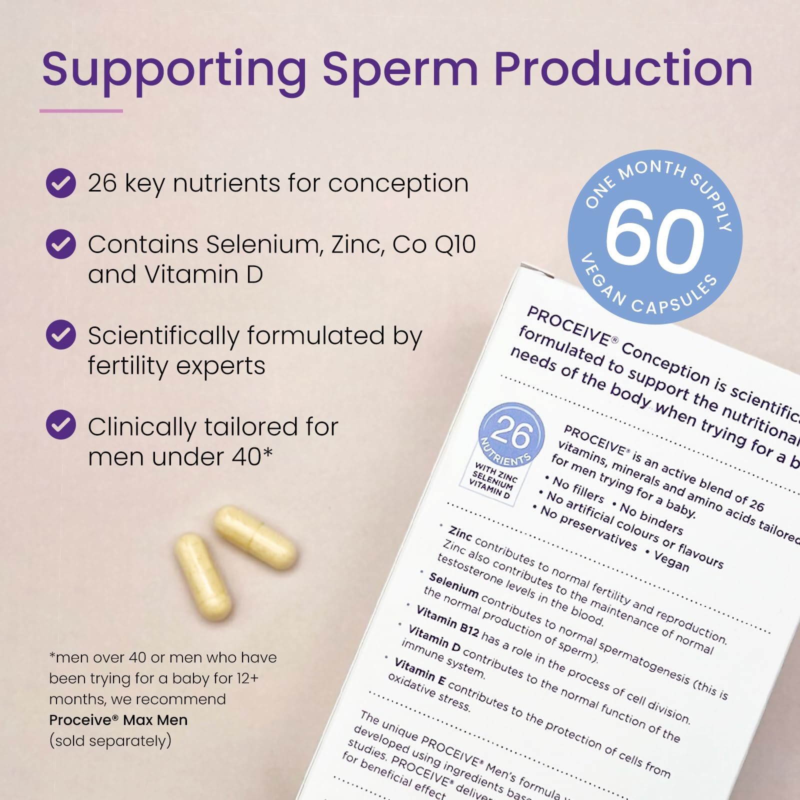 Proceive® Men Fertility Supplement for Conception - Vitamins & Minerals for Men Trying Proceive uk supplements
