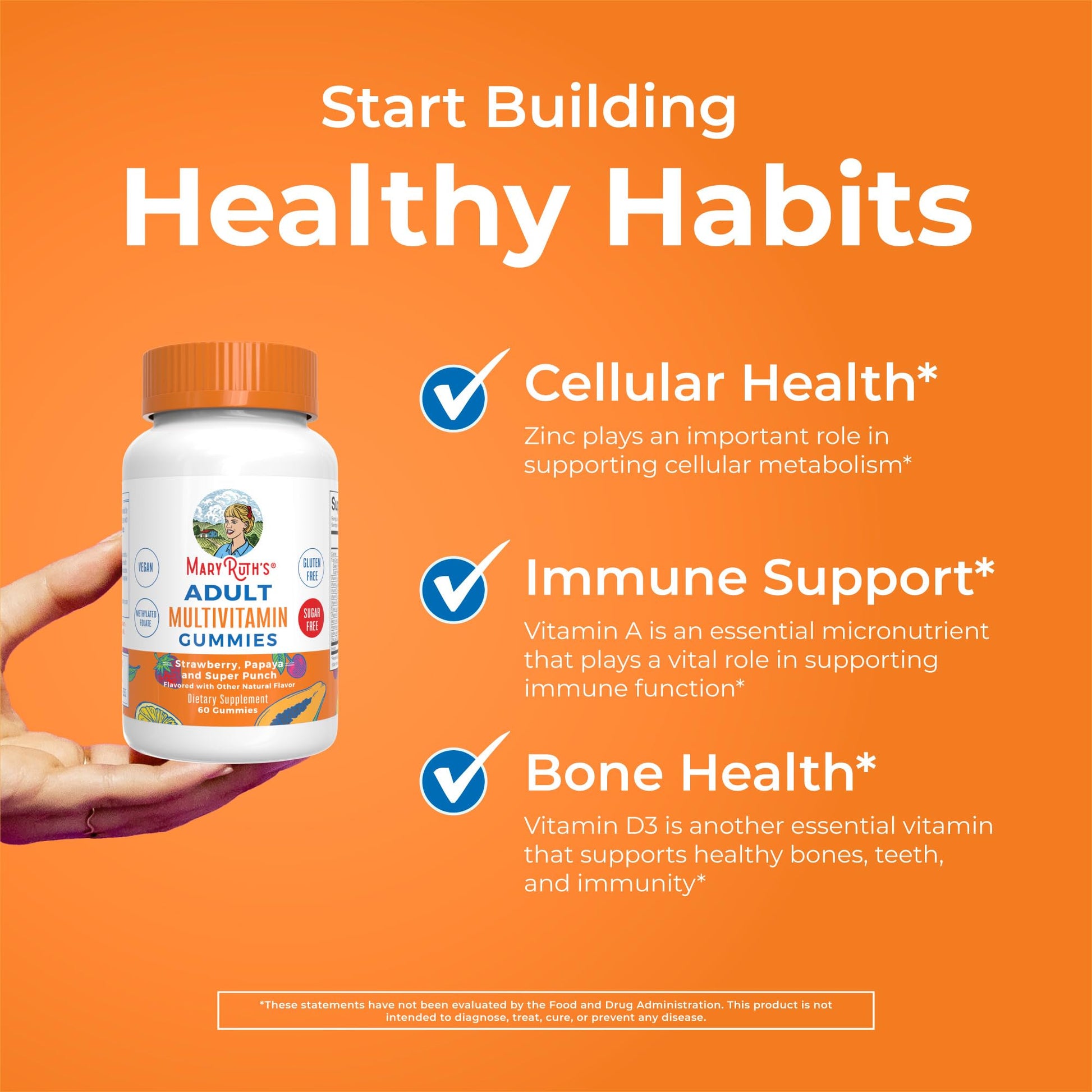 MaryRuth Organics Multivitamin for Women and Men | Sugar Free | Adult Multimineral Gummy with Vitamin C | MaryRuth Organics uk supplements