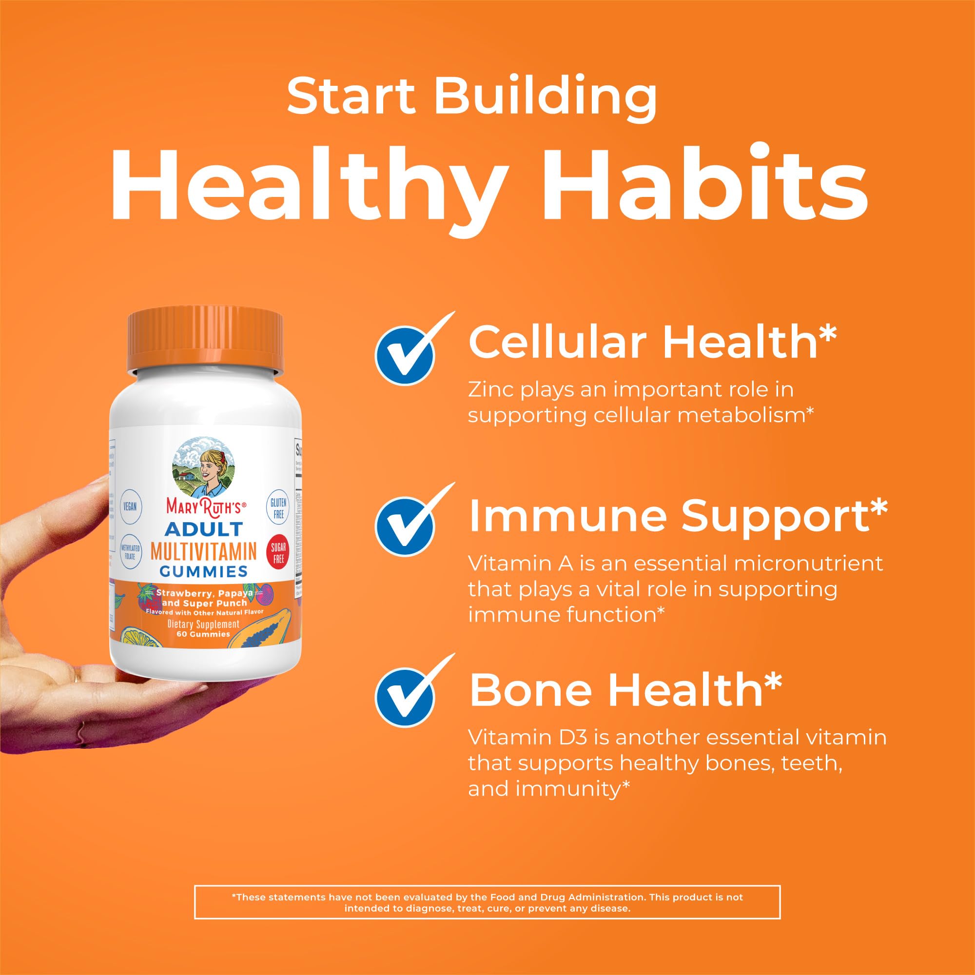 MaryRuth Organics Multivitamin for Women and Men | Sugar Free | Adult Multimineral Gummy with Vitamin C | MaryRuth Organics uk supplements