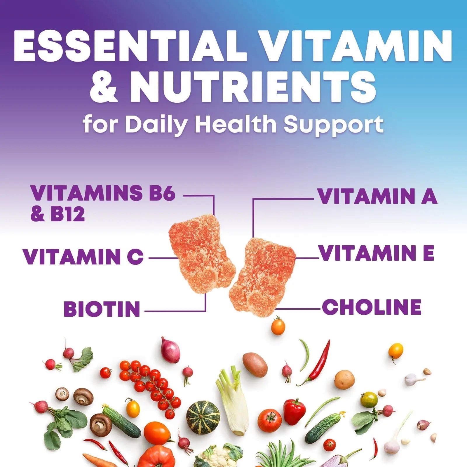 Multivitamin Gummies for Adults - Complete Adult Multivitamins Gummy with Essential Vitamins A, C, D, E, & High Potency B12 for Women & Men Nature's Choice uk supplements
