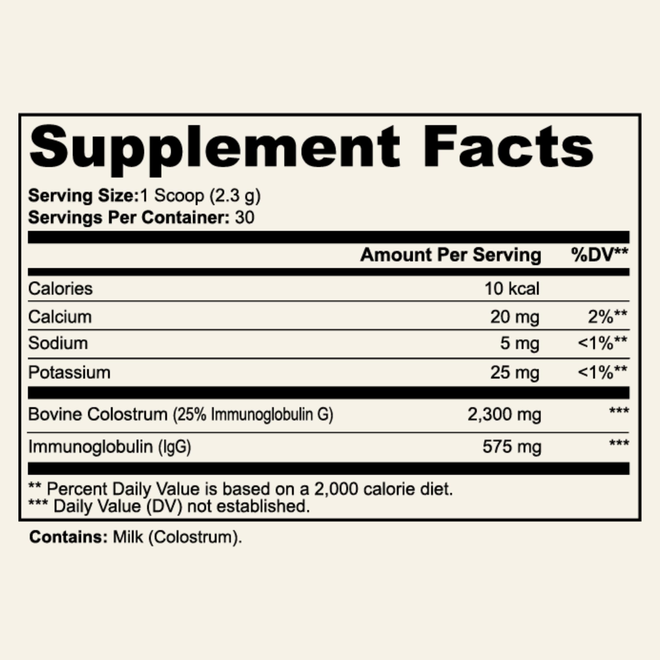 Sun Vitals Bovine Colostrum Powder 2300mg – 575mg IgG Per Serving | 25% IgG Standardized | Gut Health & Immune Support | No Fillers, No Capsules | GMP-Certified, 3rd Party Tested | 30 Servings Sun Vitals uk supplements