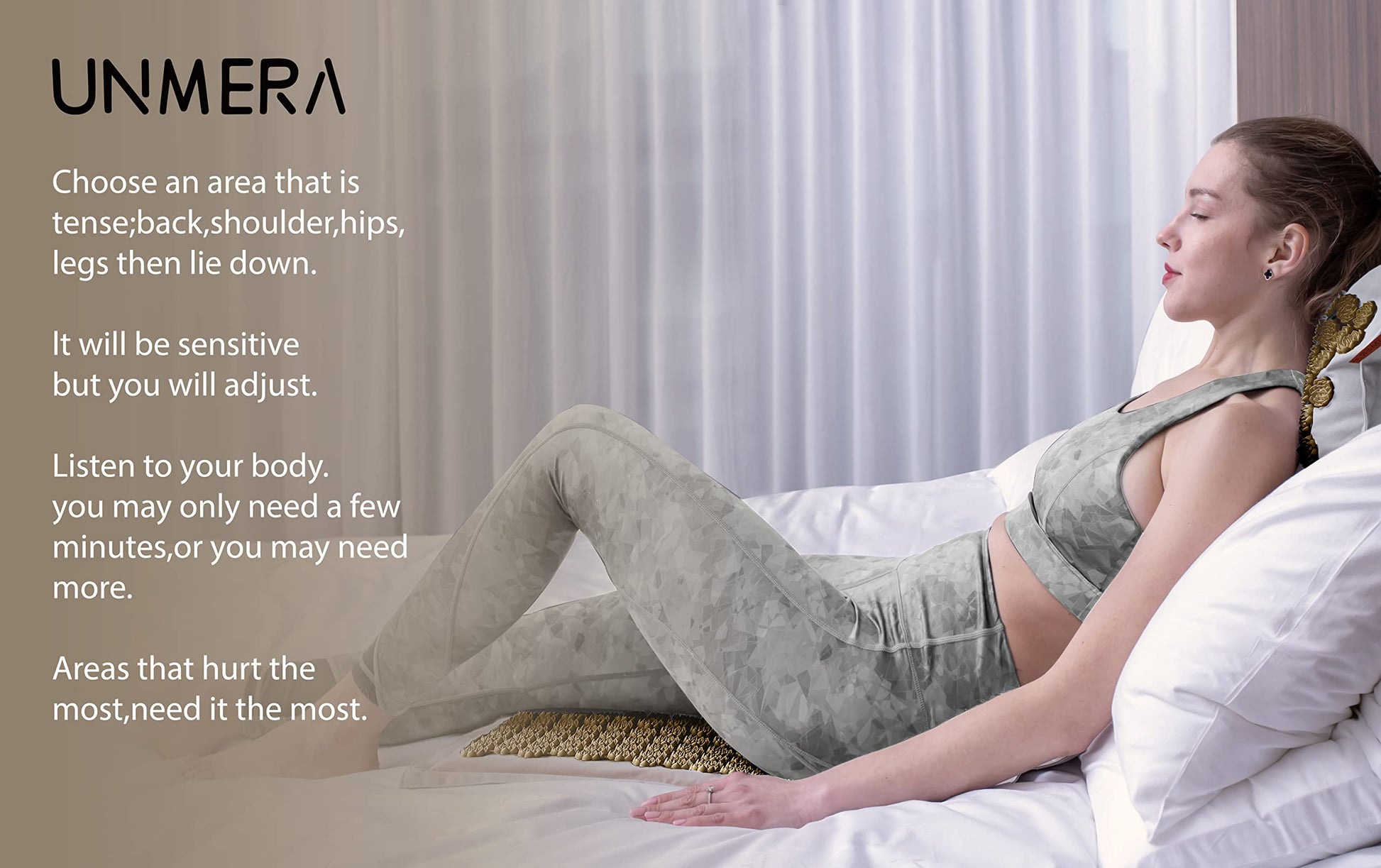 UNMERA Acupressure Mat and Pillow Set,Natural Premium Linen & Coconut Fiber Filling UNMERA uk supplements