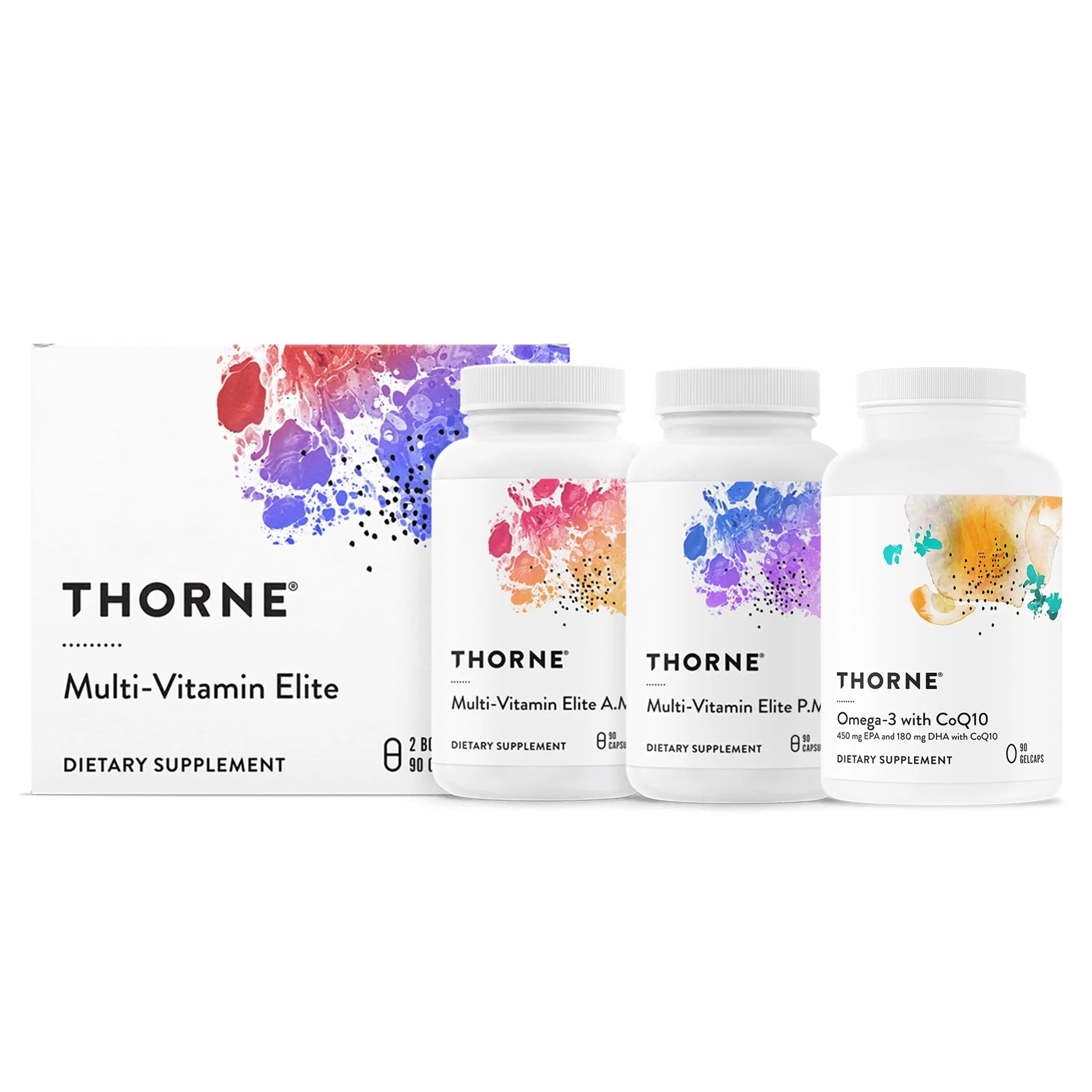 THORNE - Daily Nutrients Bundle - Multivitamin Elite and Omega-3 with CoQ10-30 to 90 Servings THORNE uk supplements