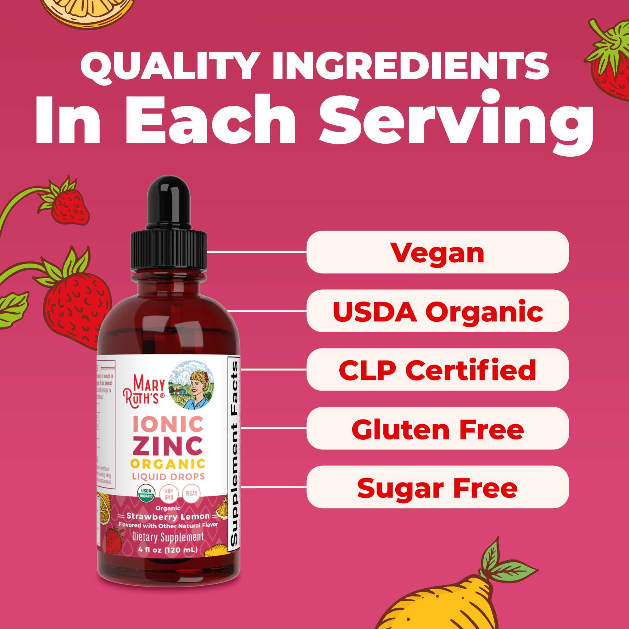 MaryRuth's Organic Liquid Zinc Supplement for Kids & Adults | Immune Support | Skin Health | Antioxidant | Cellular Metabolism | Zinc Sulfate | Vegan | Non-GMO | Sugar Free | Gluten Free | 4 oz MARYRUTH'S uk supplements