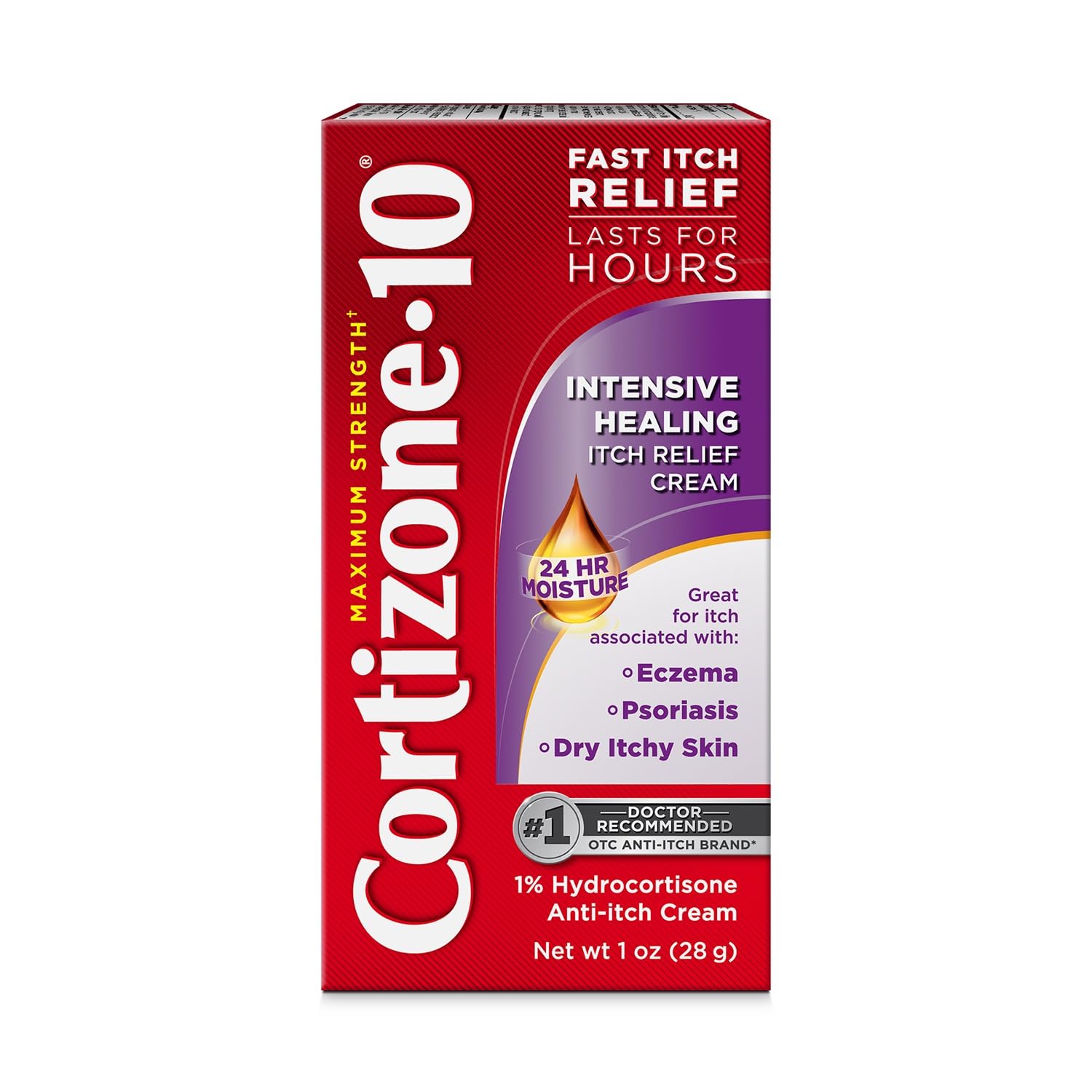 Cortizone-10 Maximum Strength Intensive Healing Itch Relief Cream, 1% Hydrocortisone, Fast-Acting, Anti-Itch Cream for Bug Bites, Rash, Eczema, Psoriasis, Poison Ivy, Oak, Sumac & More, 1 oz Cortizone 10 uk supplements