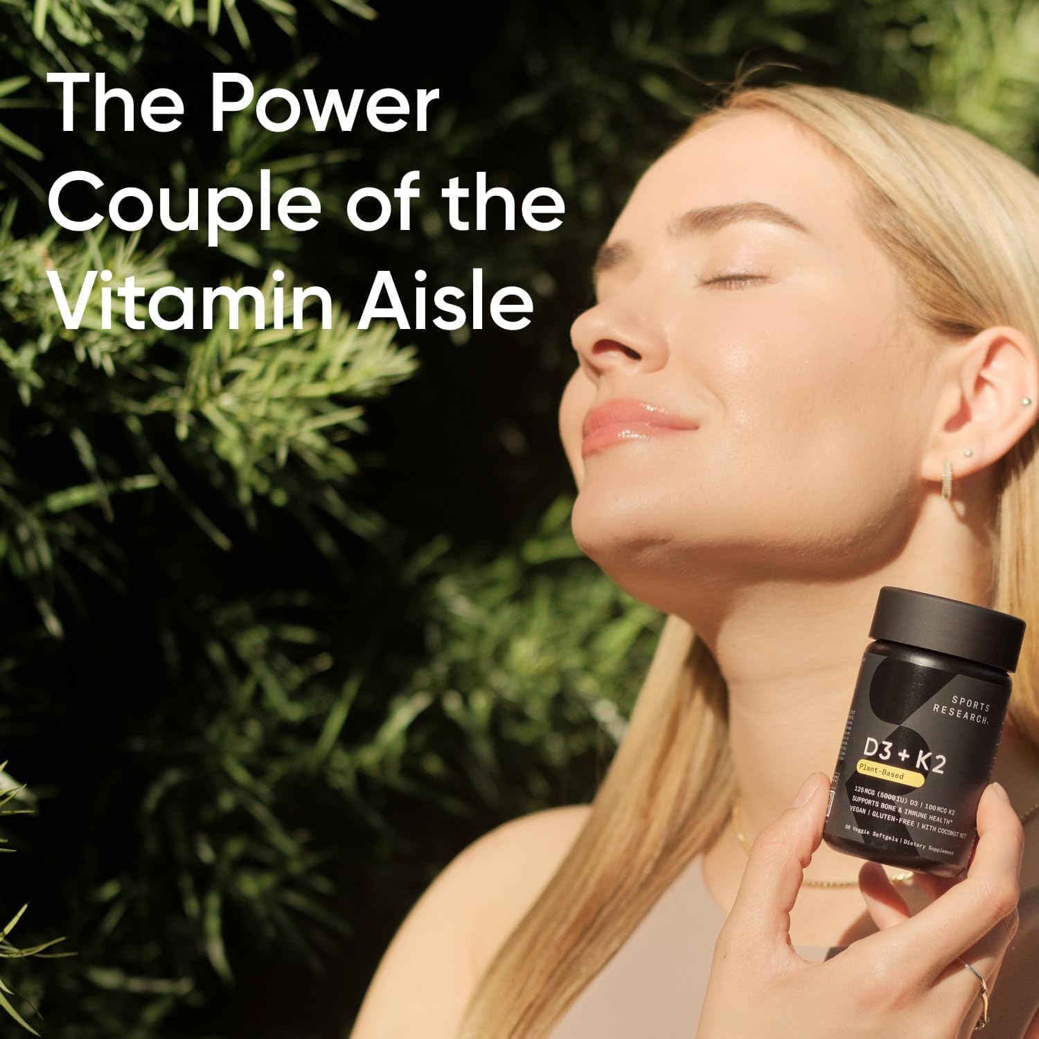 Sports Research Vegan Vitamin D3 + K2 Supplement with Organic Coconut Oil - 5000iu Sports Research uk supplements