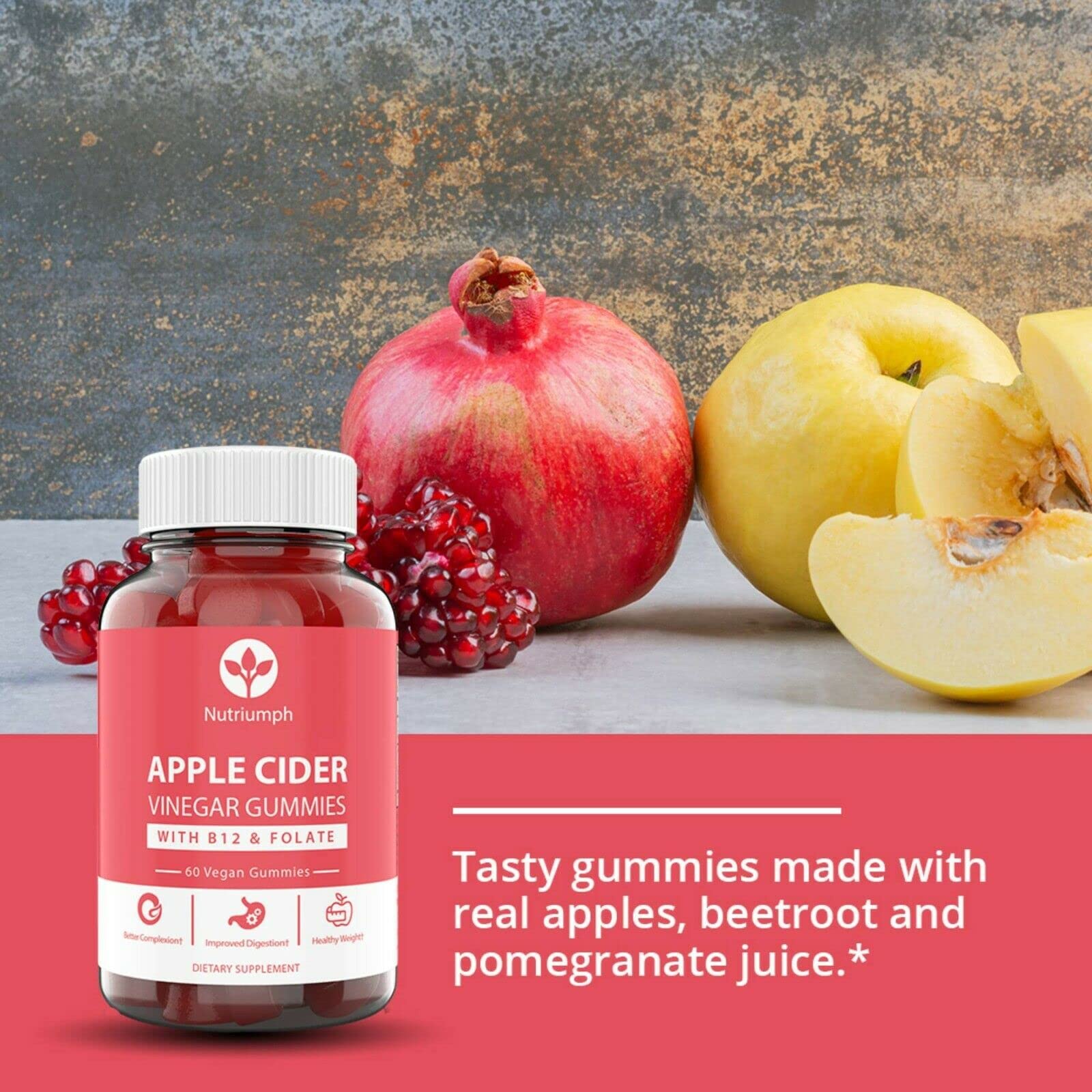 Nutriumph Apple Cider Vinegar Gummies with The Mother Vegan – Weight Loss, Detox Nutriumph uk supplements