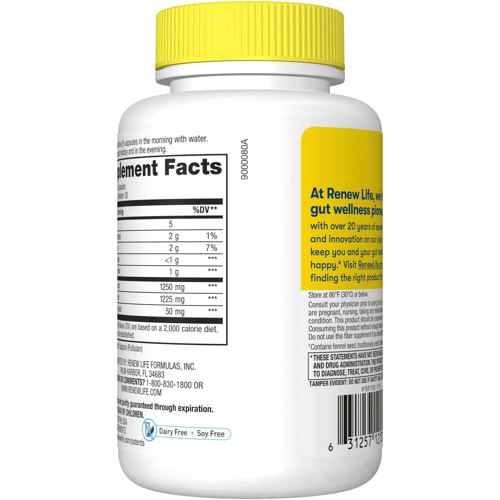 Renew Life Adult Daily Digestive Prebiotic Fiber, 150 Vegetarian Capsules Renew Life uk supplements