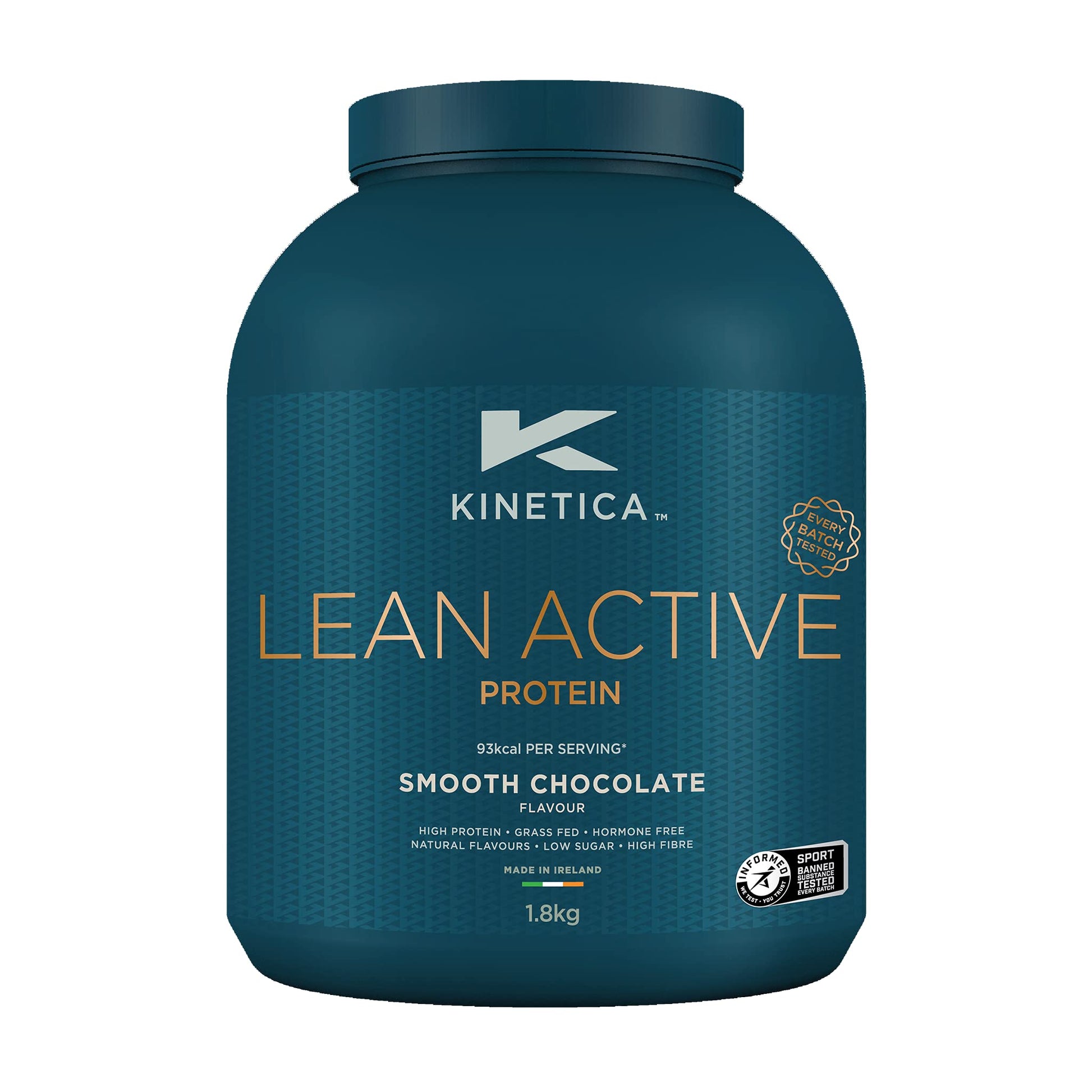 Kinetica Lean Protein Powder, Low Calorie, Grass Fed Whey, 72 Servings, Smooth Chocolate, 1.8kg Kinetica uk supplements