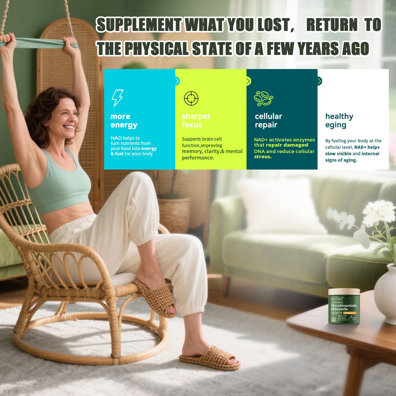 NAD Supplement with Liposomal Resveratrol – 900mg NAD Booster with Quercetin Phytosome for Energy, Focus & Healthy Aging – Cellular Support for Adults 30+ – 80 Capsules, 40-Day Supply BIYODE uk supplements