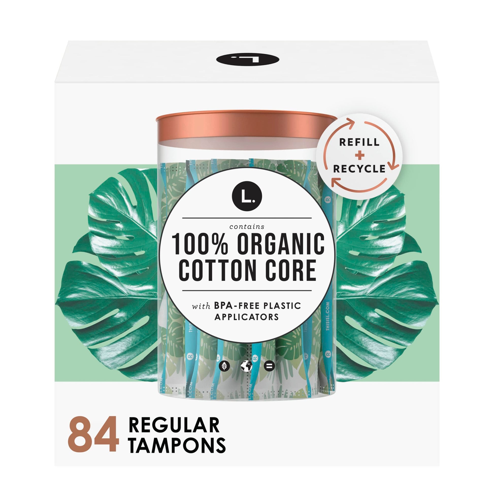 L. Organic Cotton Tampons - Regular 42 Count x 2 Packs (84 Count Total) (Packaging May Vary) L. uk supplements