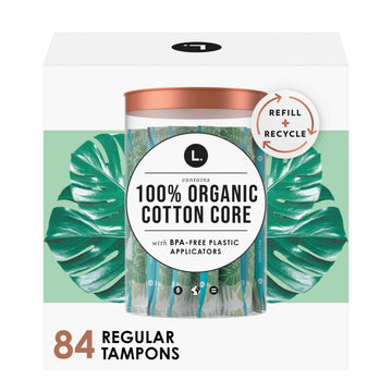 L. Organic Cotton Tampons - Regular 42 Count x 2 Packs (84 Count Total) (Packaging May Vary) L. uk supplements