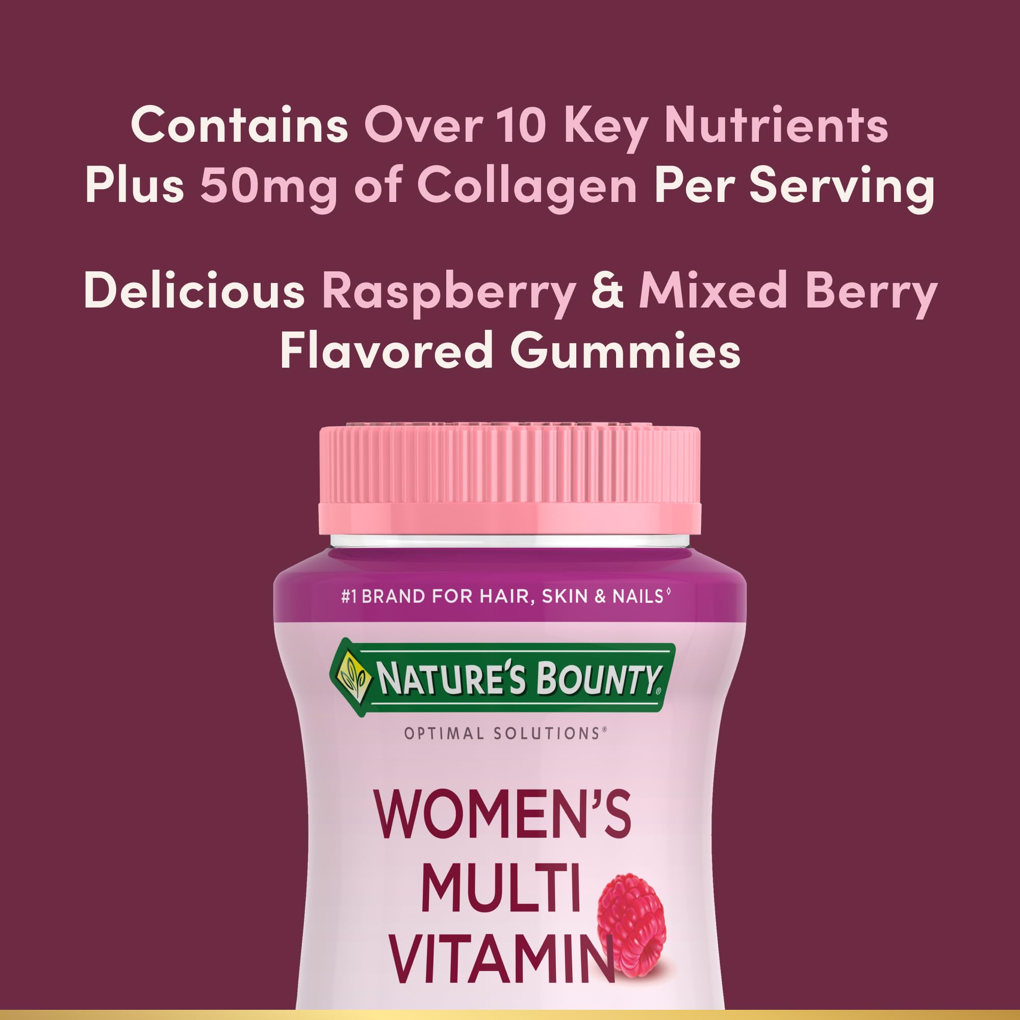 Nature's Bounty Optimal Solutions Women's Multivitamin, Immune and Cellular Energy Support, Bone Health, Raspberry Flavor Nature's Bounty Optimal Solutions uk supplements